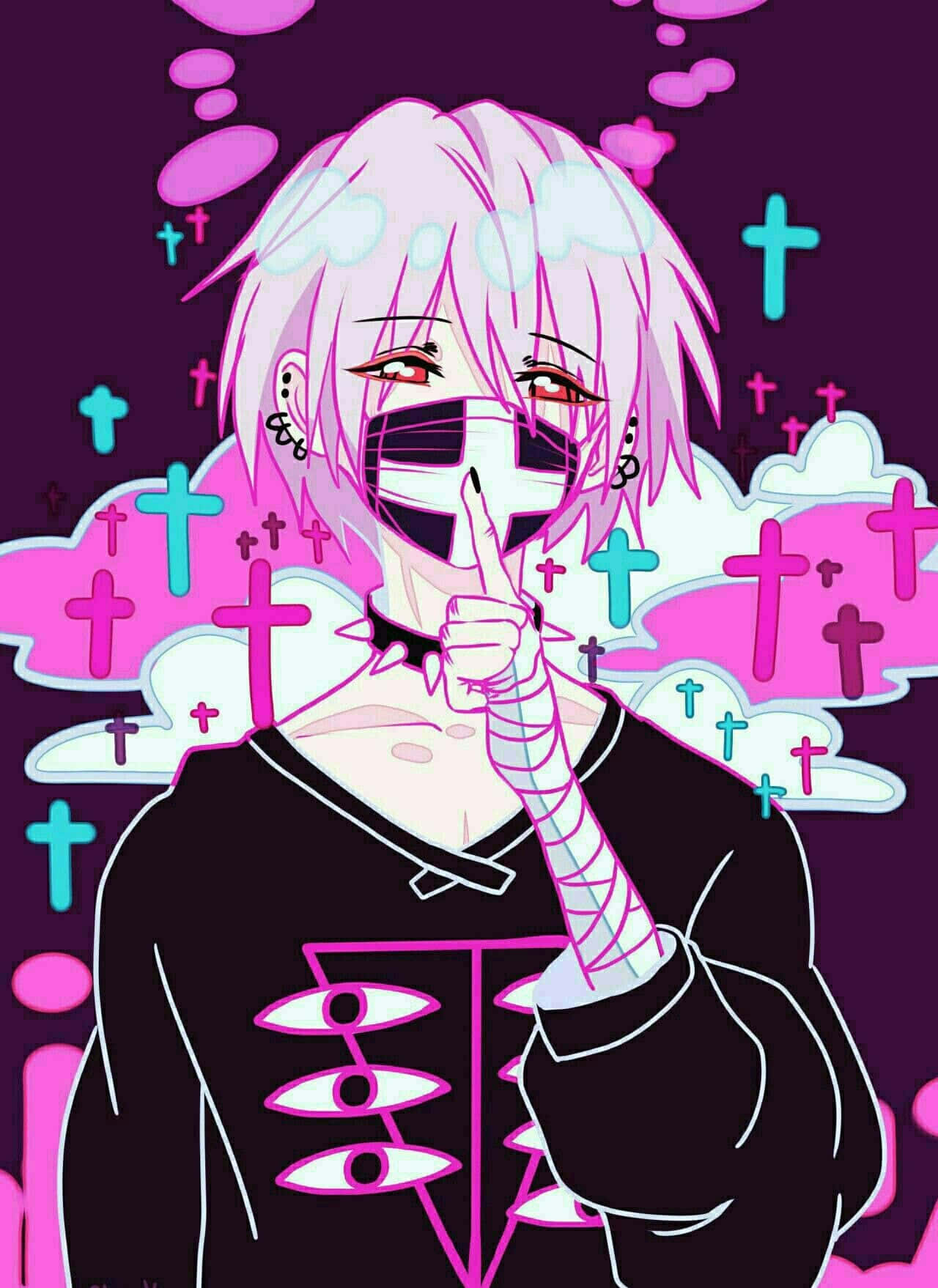 Download Cute Gothic Anime Boy Black