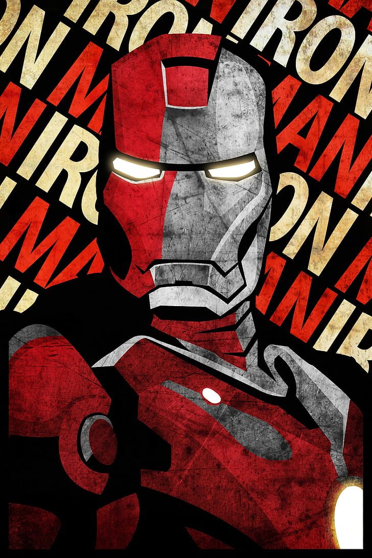 Iron Man illustration, poster, red, no