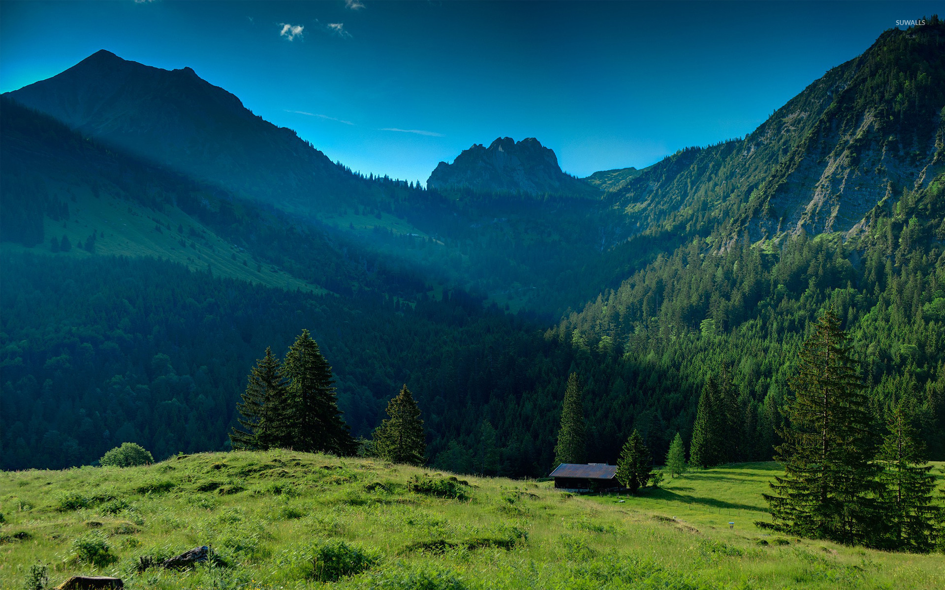 House in the mountains wallpaper