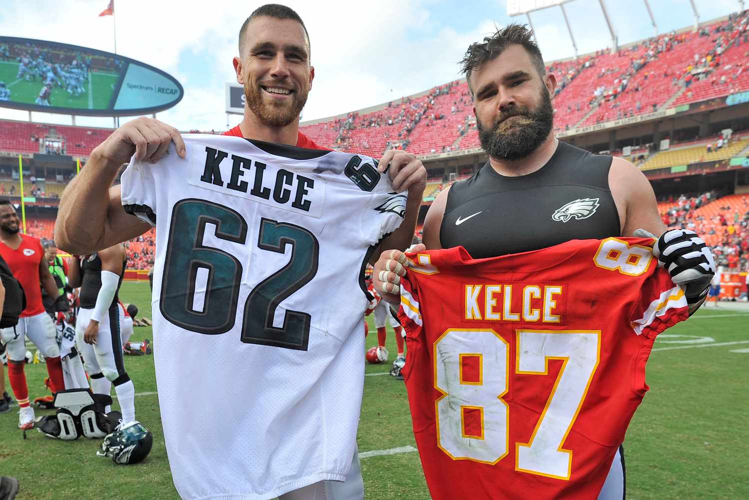 Photos of Travis Kelce and Jason Kelce