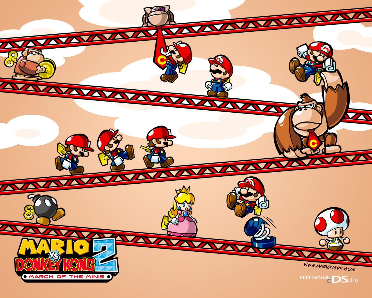 Wallpaper. Mario vs. Donkey Kong