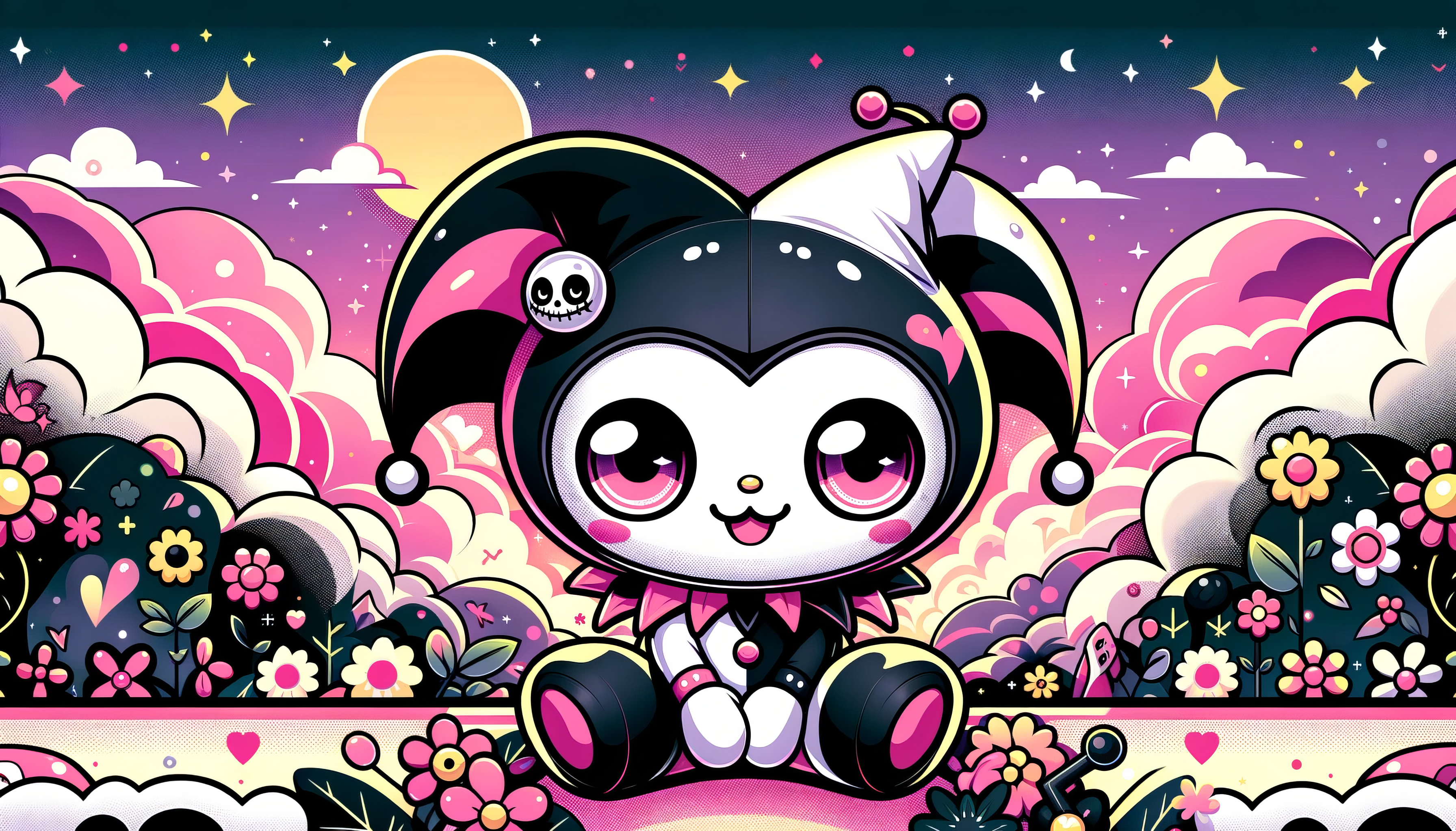 Kuromi Hello Kitty HD Desktop Wallpaper