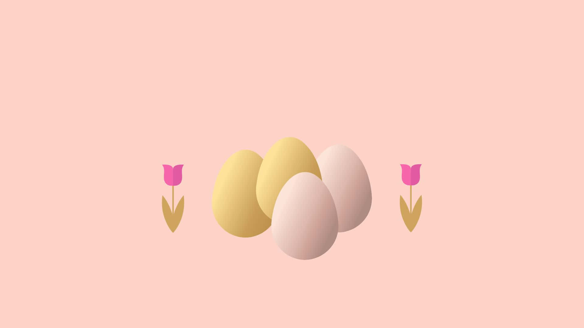 Download Peach Easter Eggs With Flowers