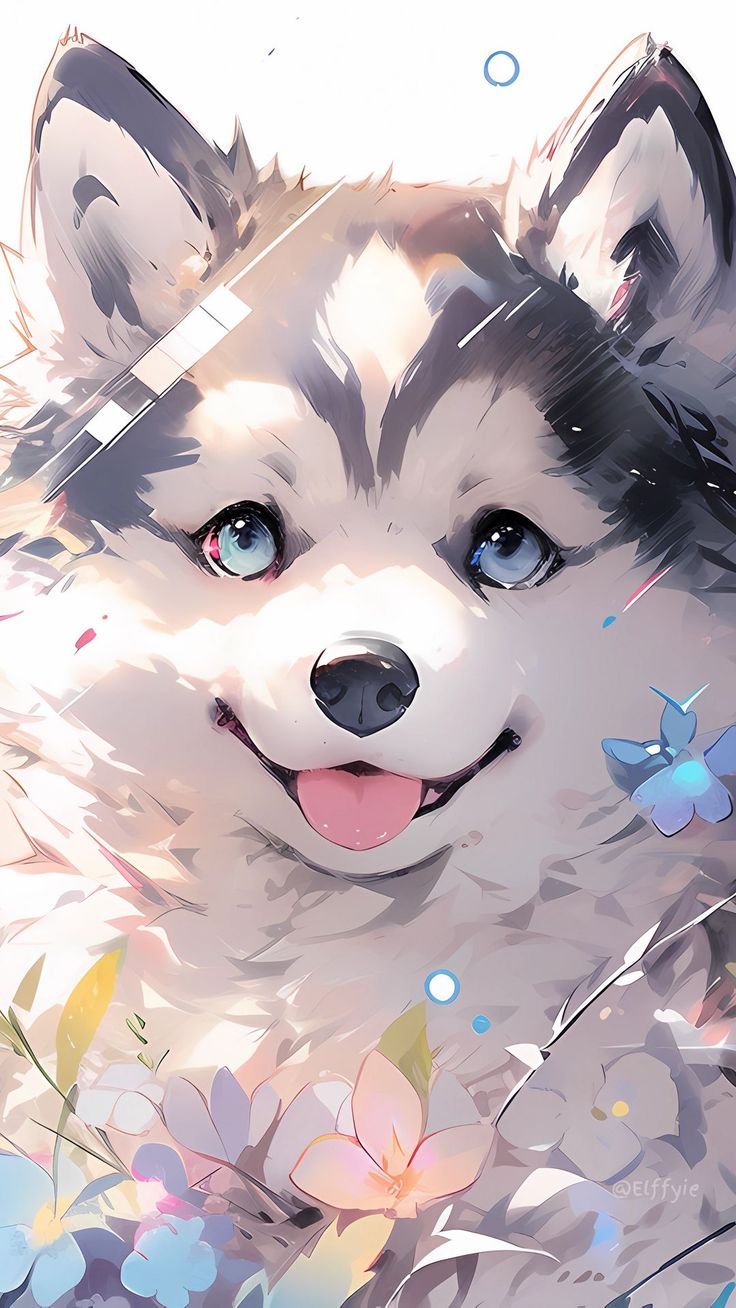 Wallpaper dog, husky cute, fluffy