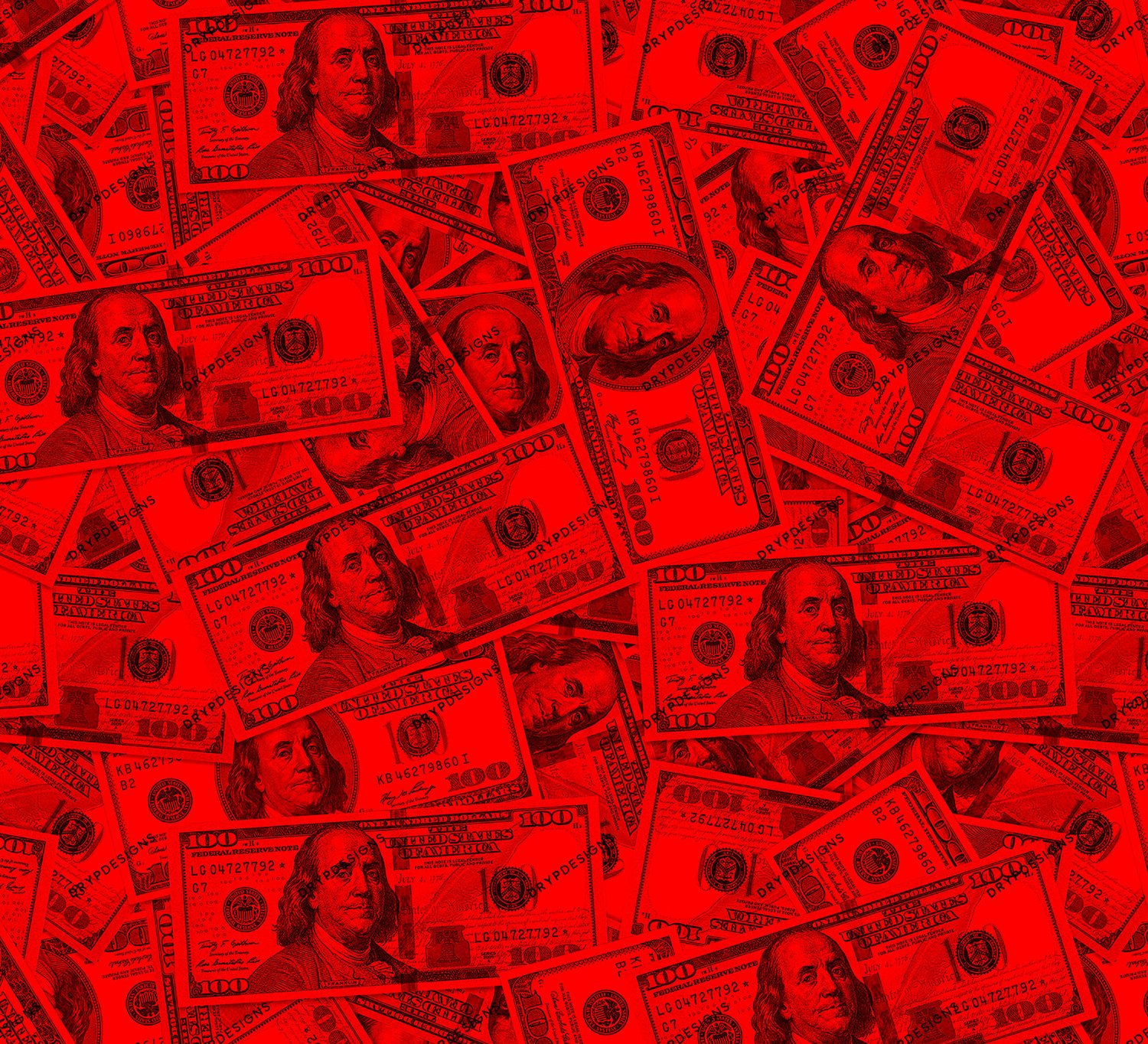 Red 100 Dollar Bills Seamless Money