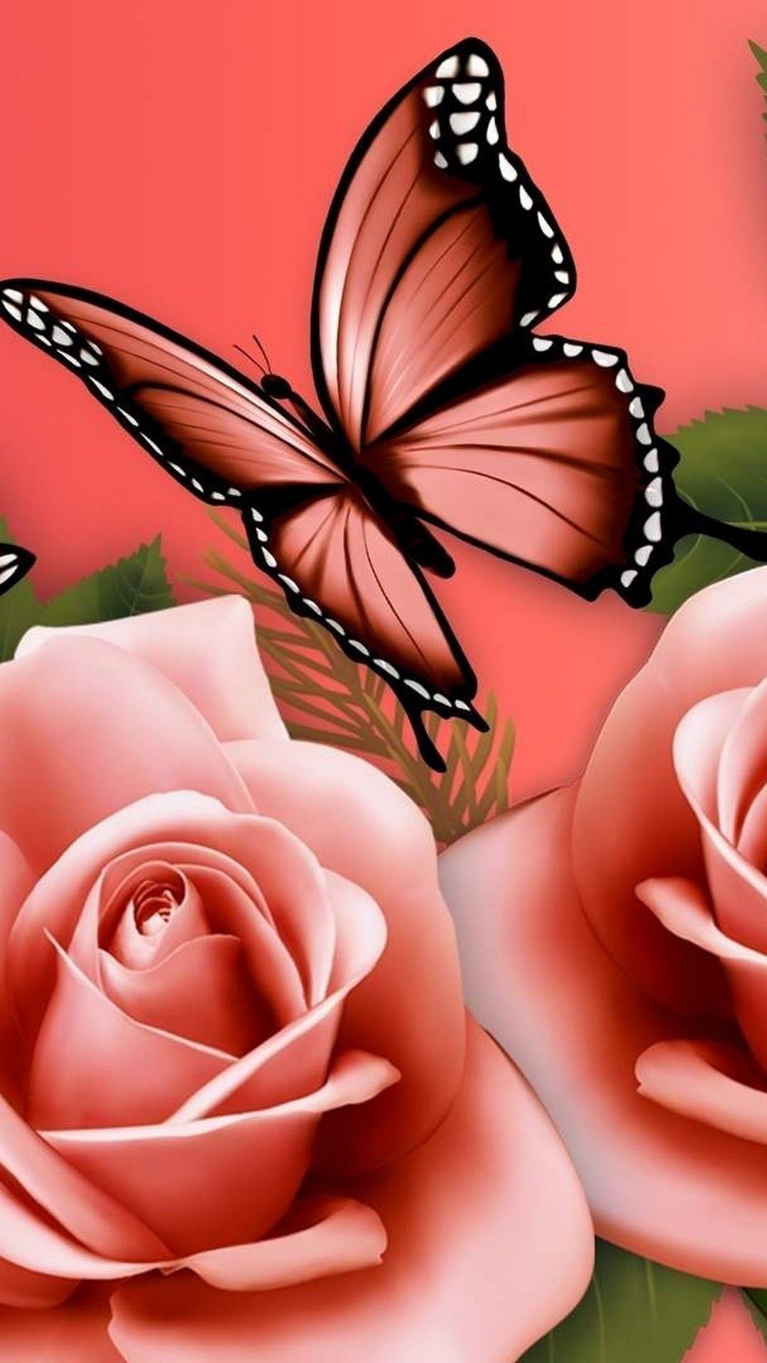 Pink Butterfly iPhone Wallpaper