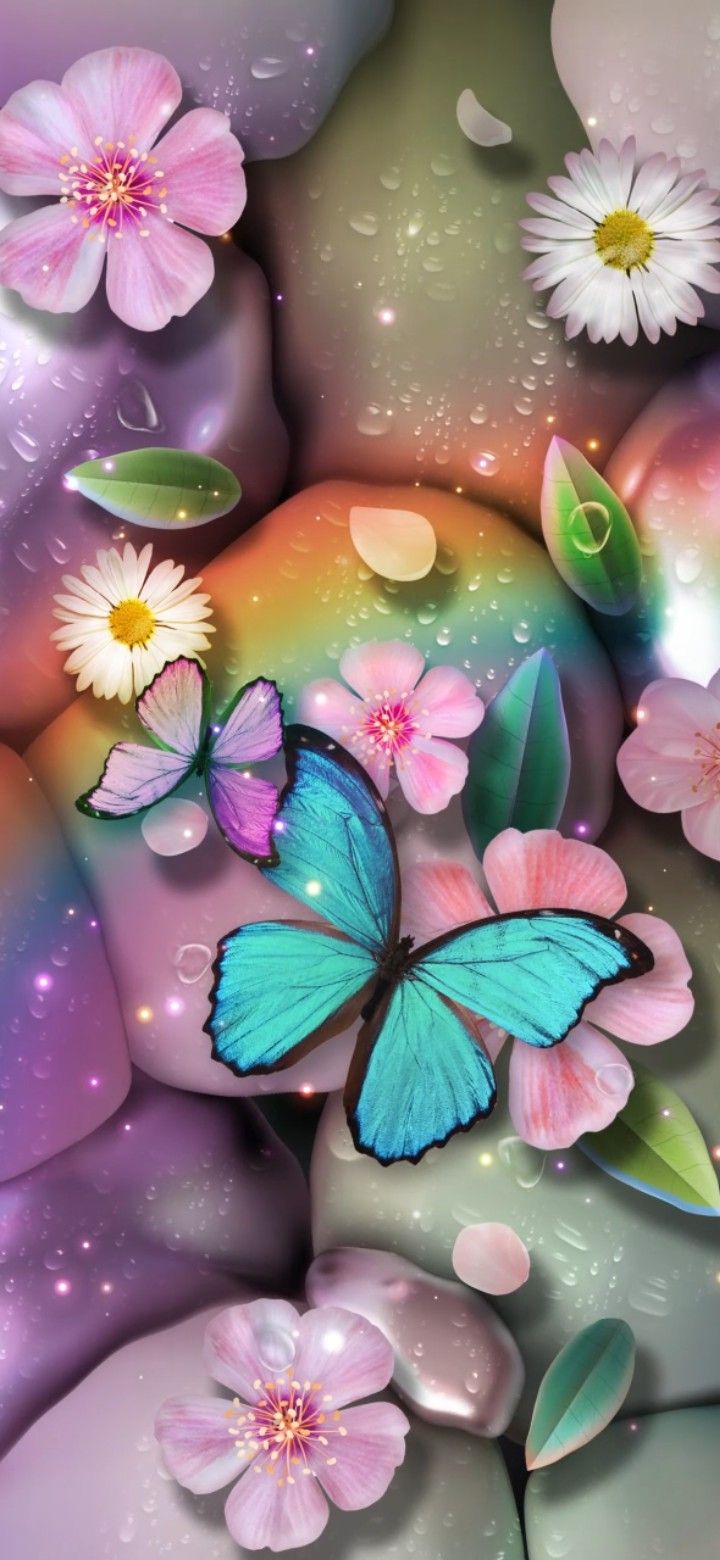 Pink wallpaper iphone, Butterfly