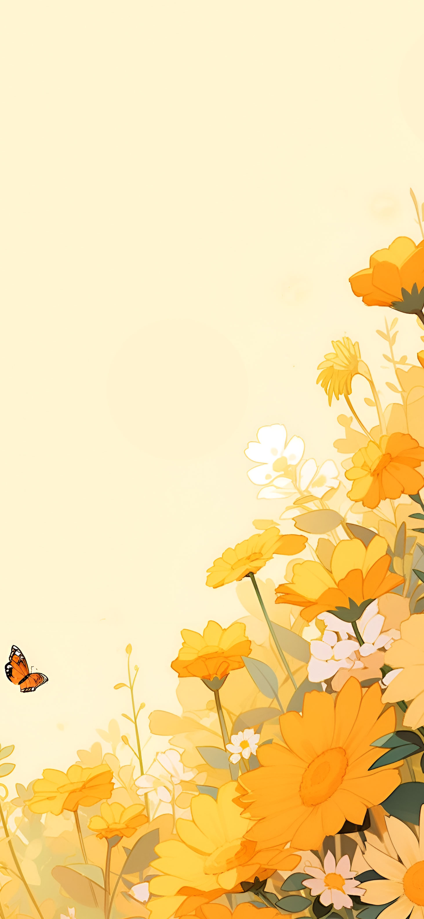 Watercolor Yellow Flowers & Tiny