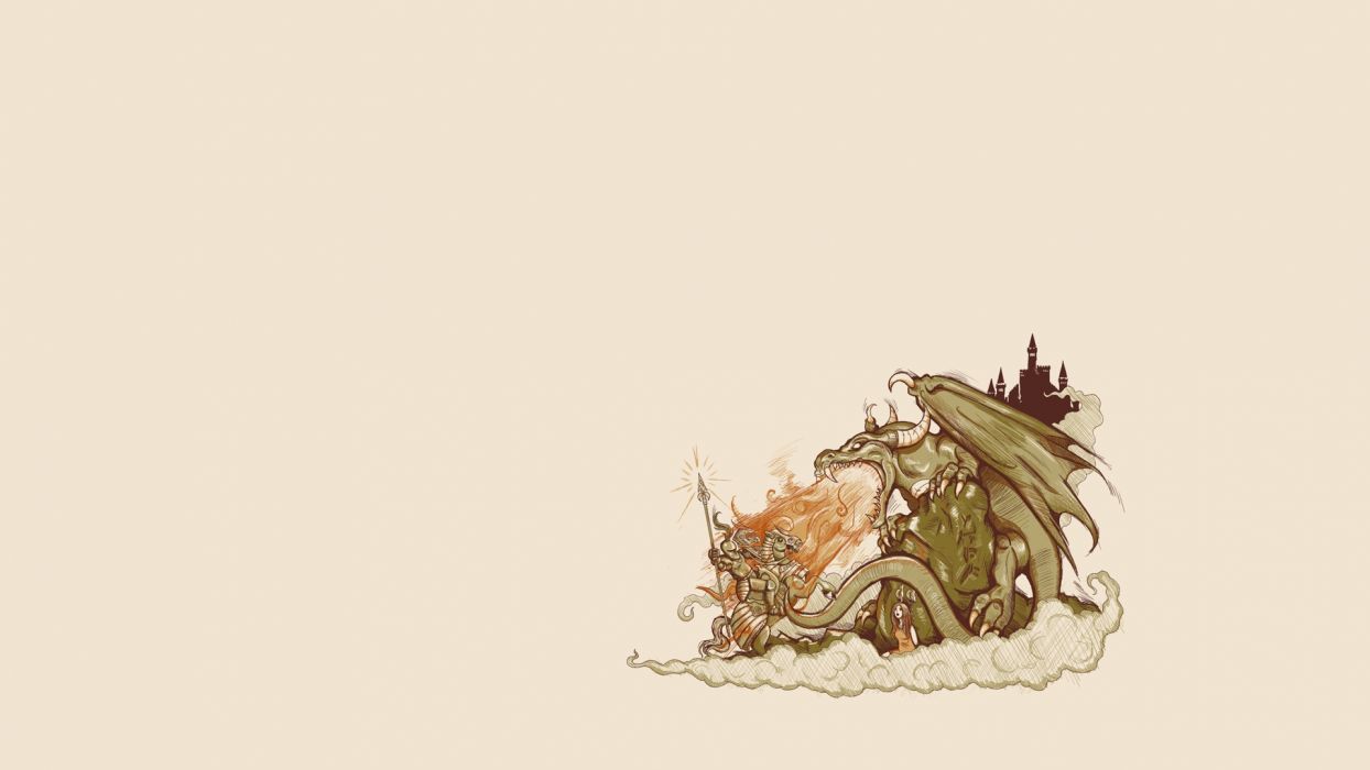 Minimalistic dragons wallpaper