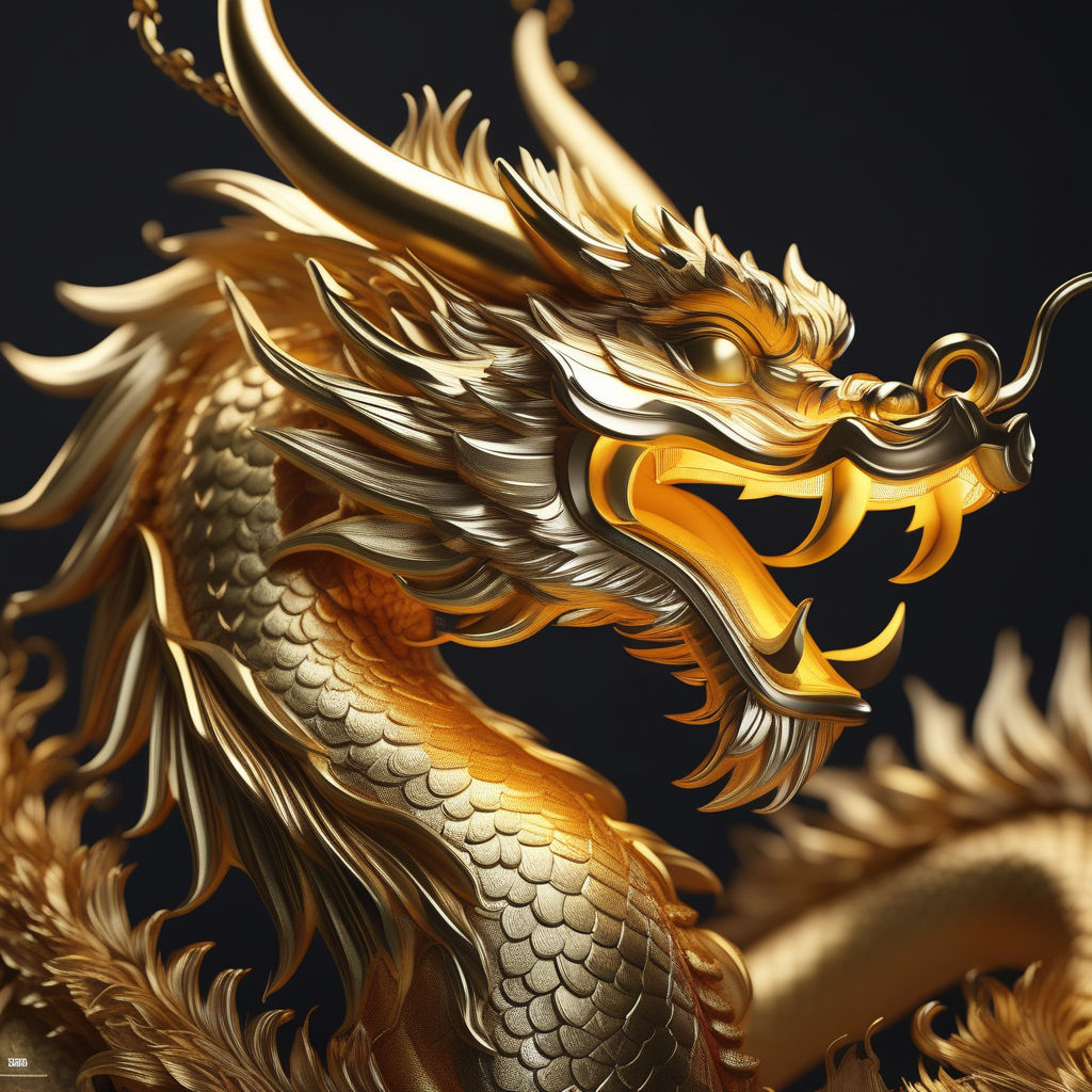 golden dragon simple style minimalist