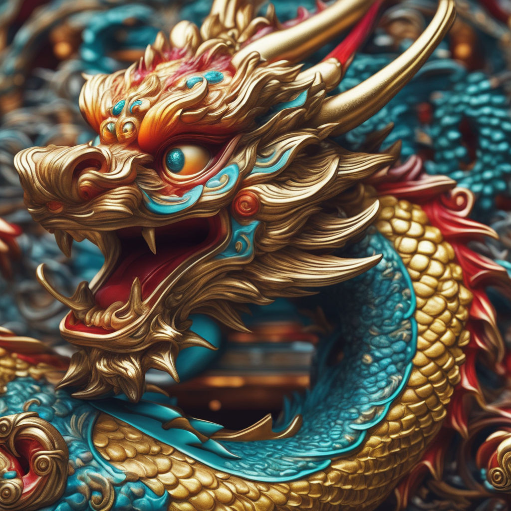 Minimalist fairy tales Chinese dragons