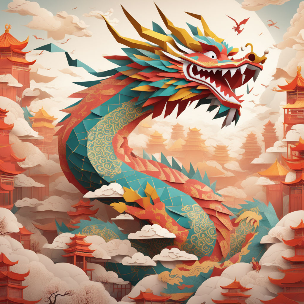 Traditional Chinese dragon illustrated