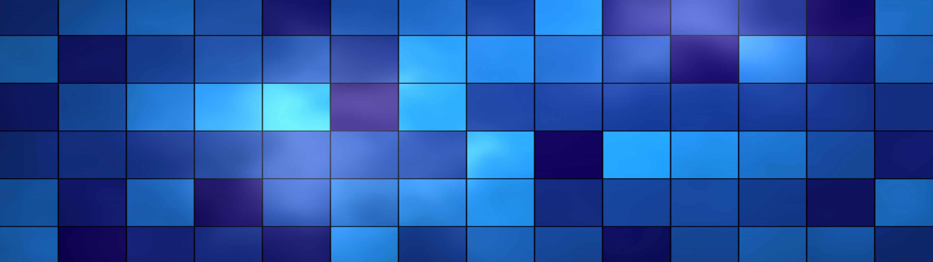 Squares Blue Dual Monitor Wallpaper