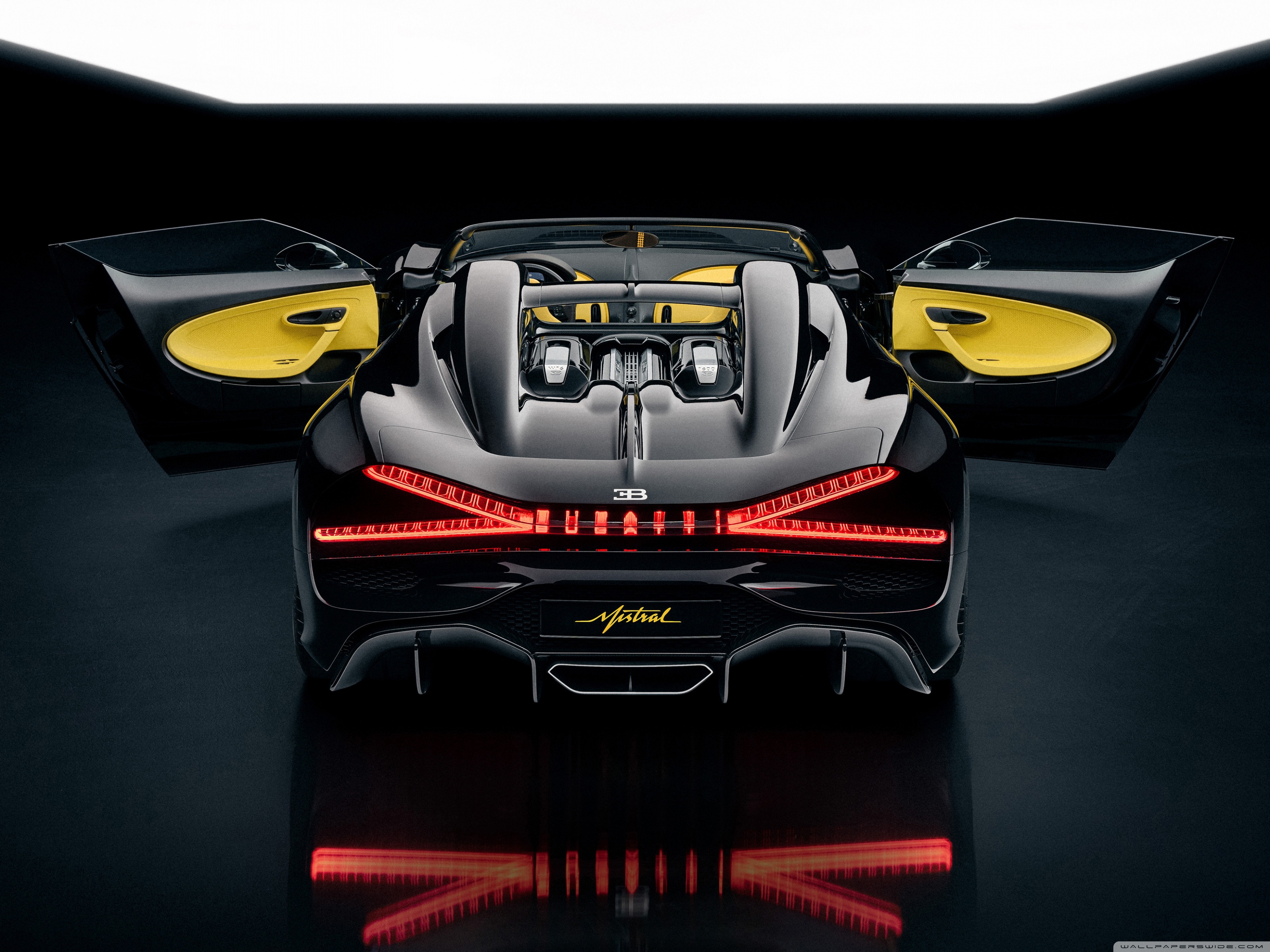 Black Bugatti W16 Mistral Sports Car