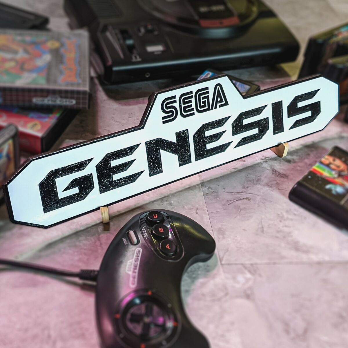 Large Engraved SEGA GENESIS Logo Video