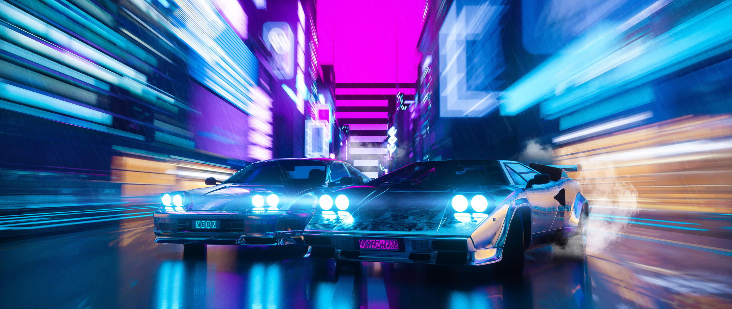 Neon Racers 3D Wallpaper