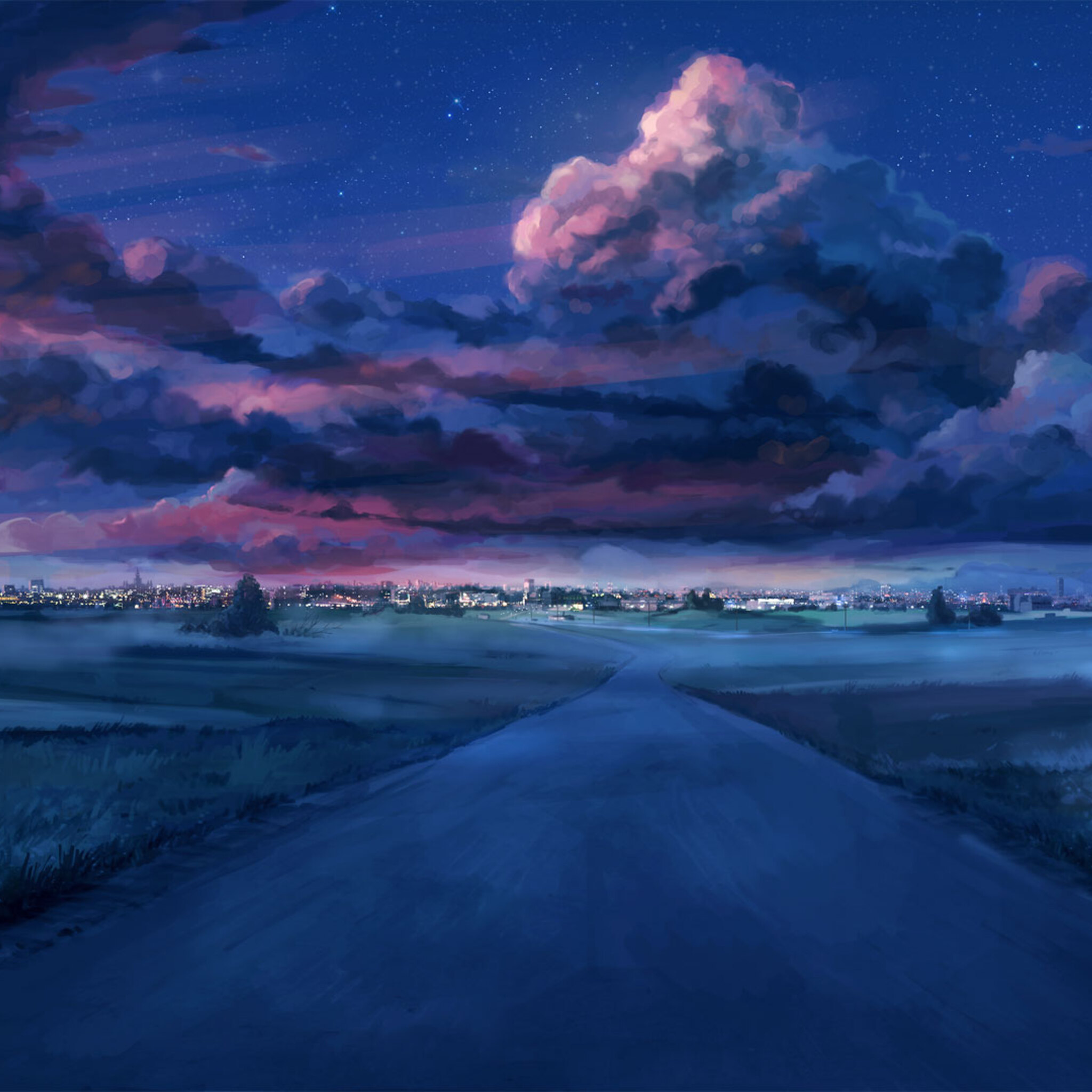 Anime Night Scenery iPad Air