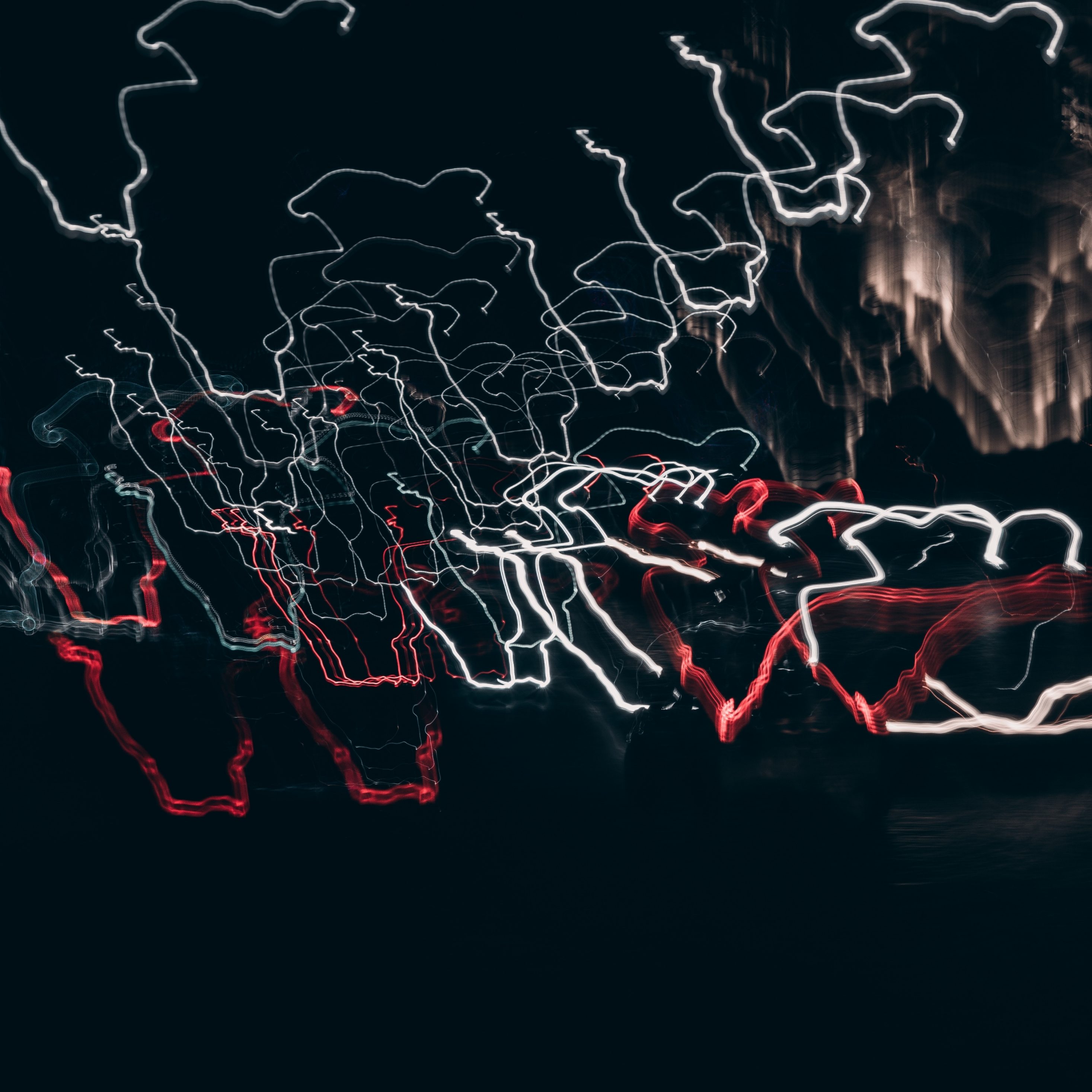 Night Light Glowing Dark City Abstract