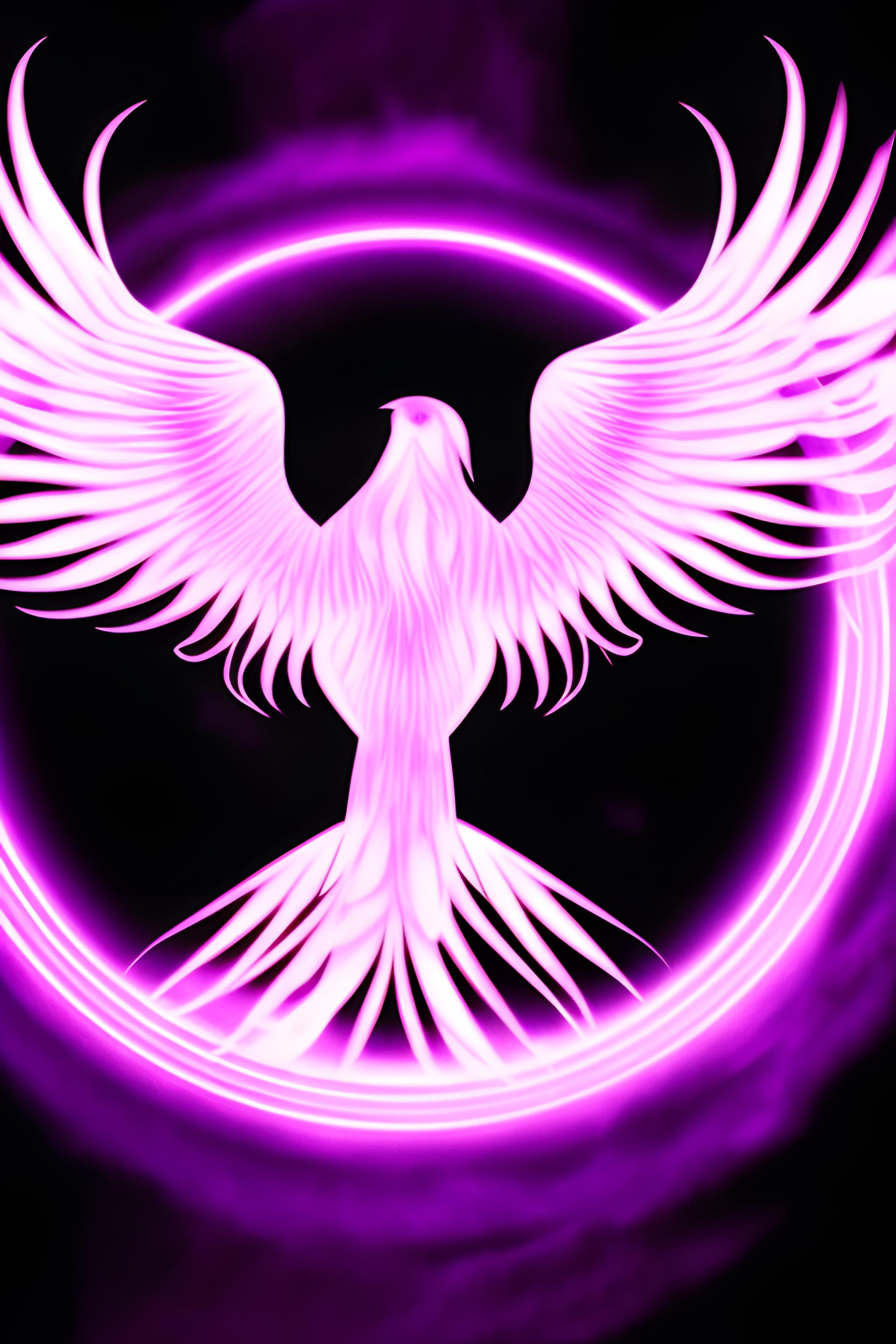 phoenix bird made of violet flames