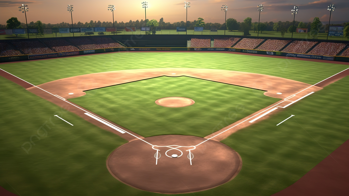 Baseball Field In A 3D Animated Video