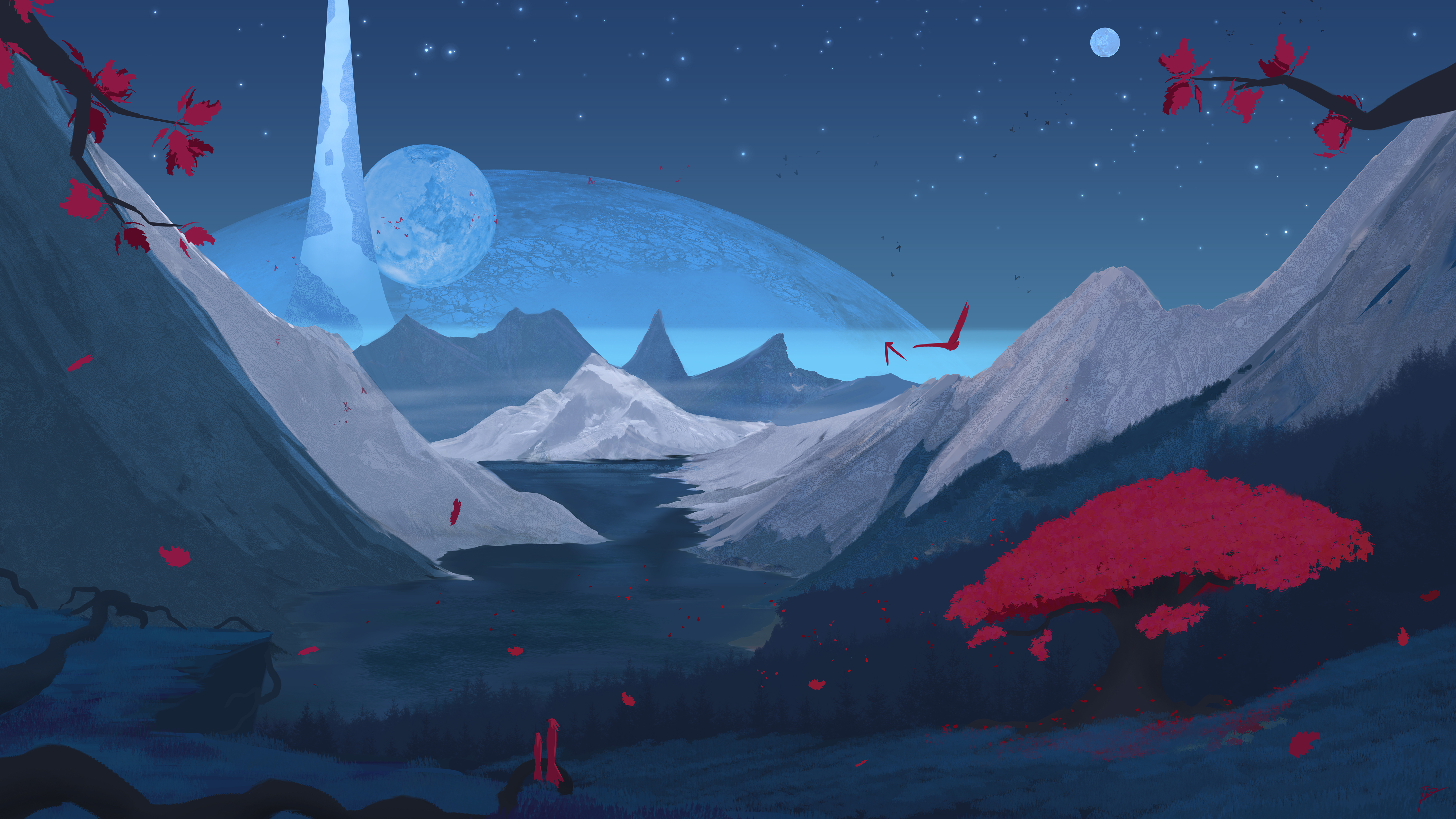 JoeyJazz, space art, digital art, Halo