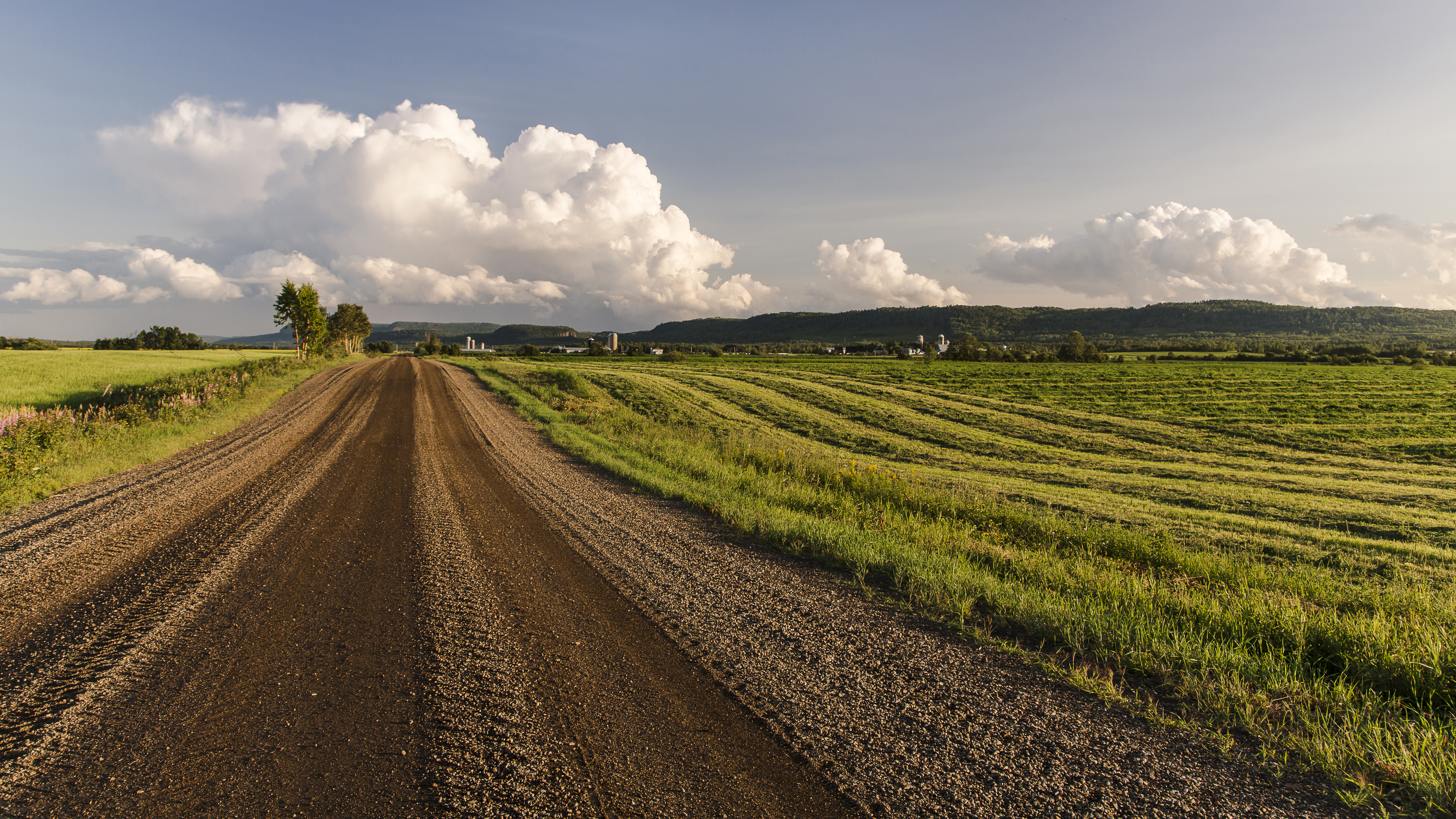 Wallpaper Nature Sky Roads Fields 5760x3240