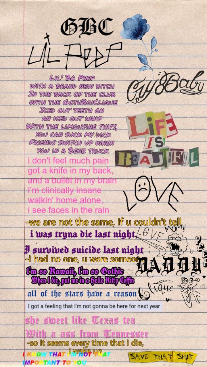 Lil Peep lyrics wallpaper. Lil peep