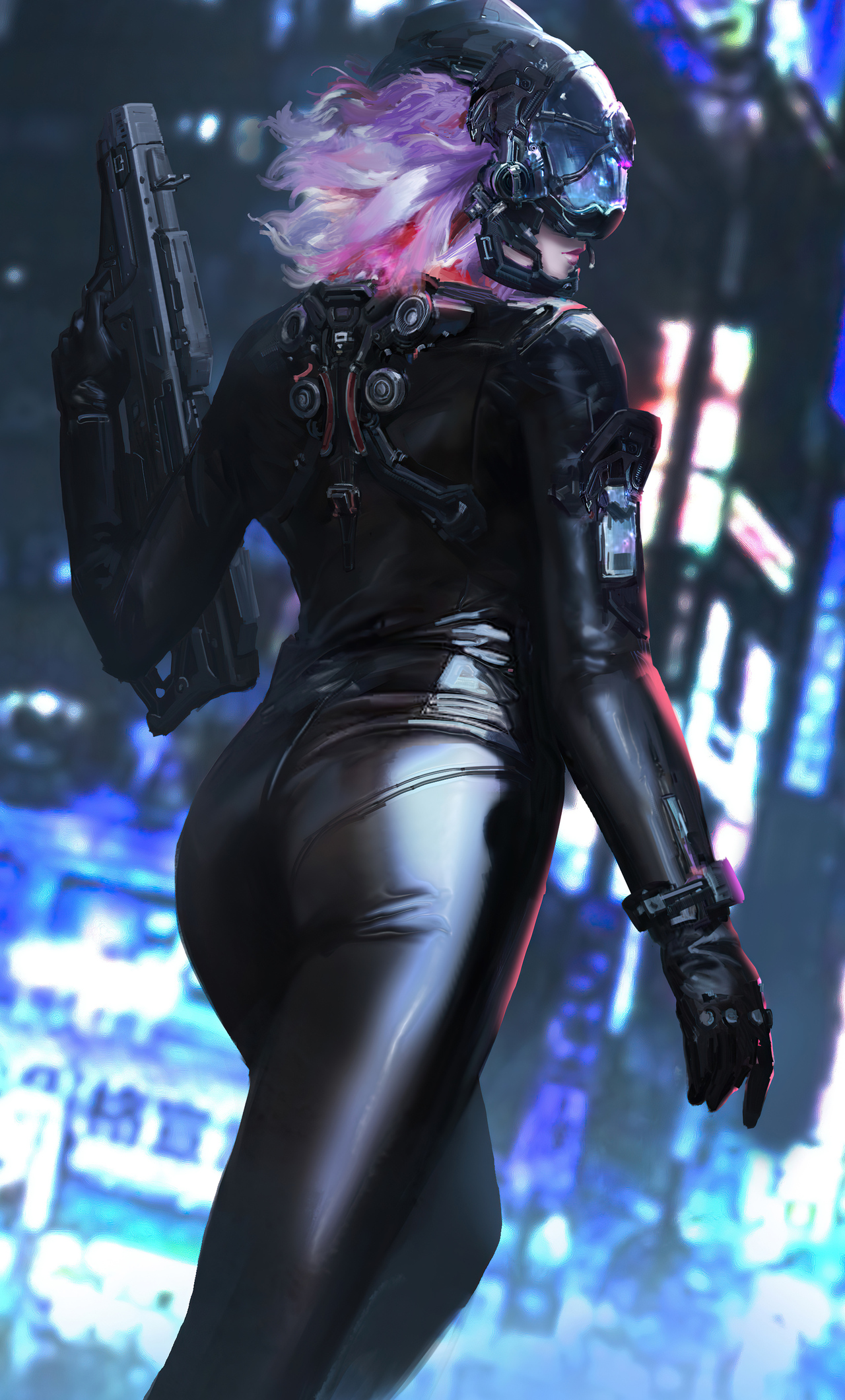 Cyber Girl Latex Suit With