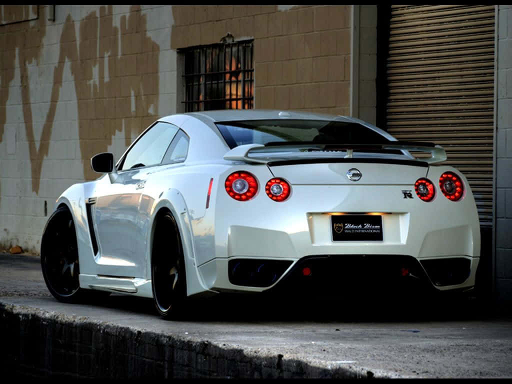 Download A White Nissan Gtr Parked