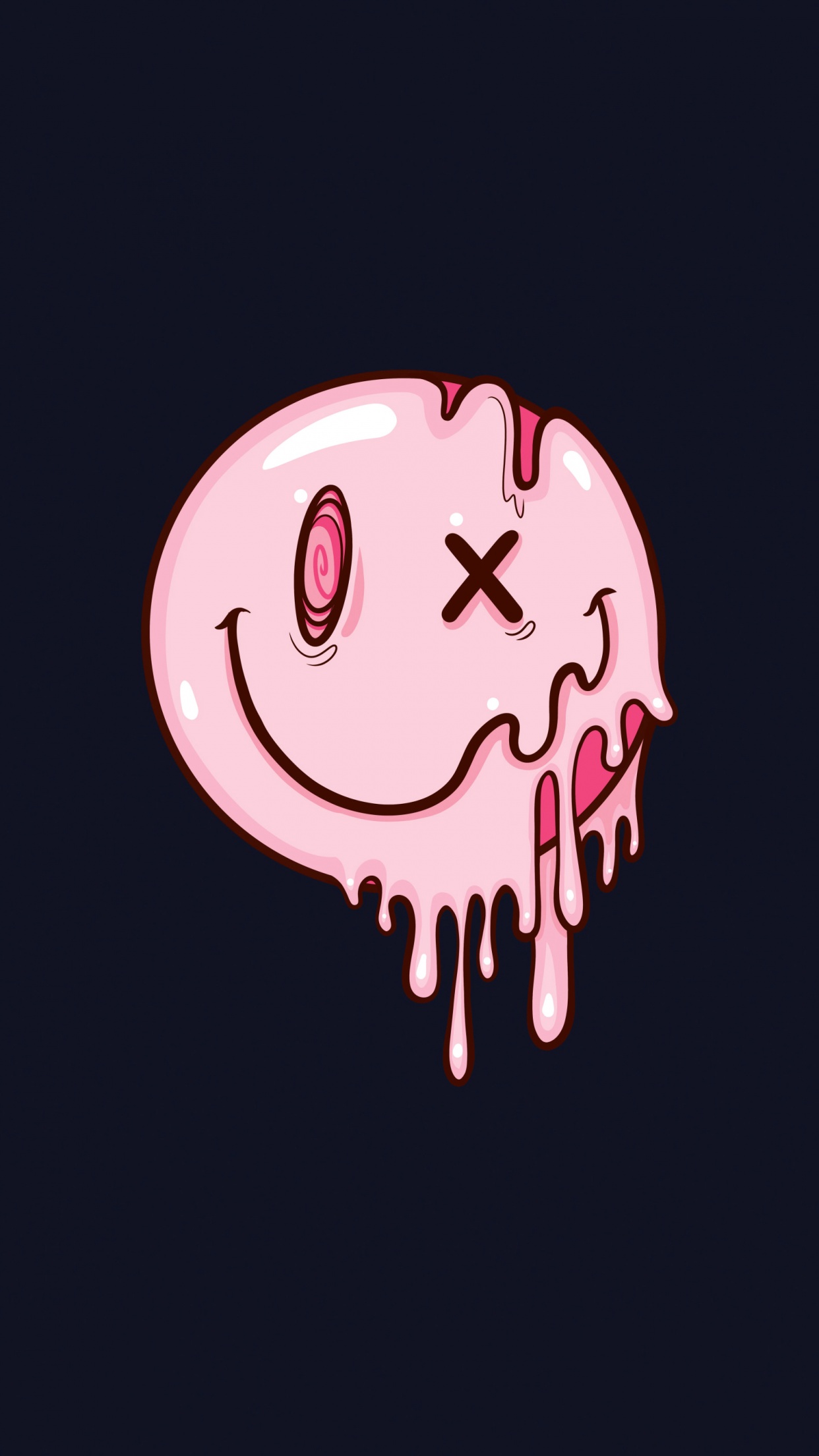 Drippy smiley Wallpaper 4K, Cute smiley