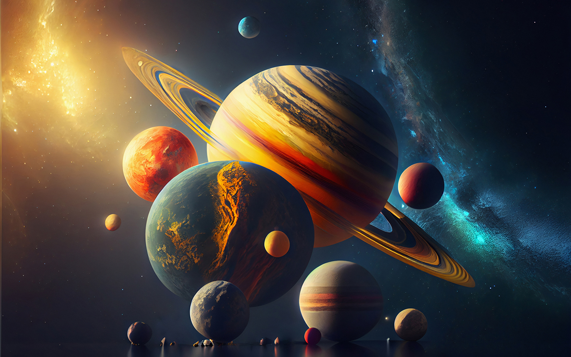 Desktop Wallpaper Mars planet Saturn