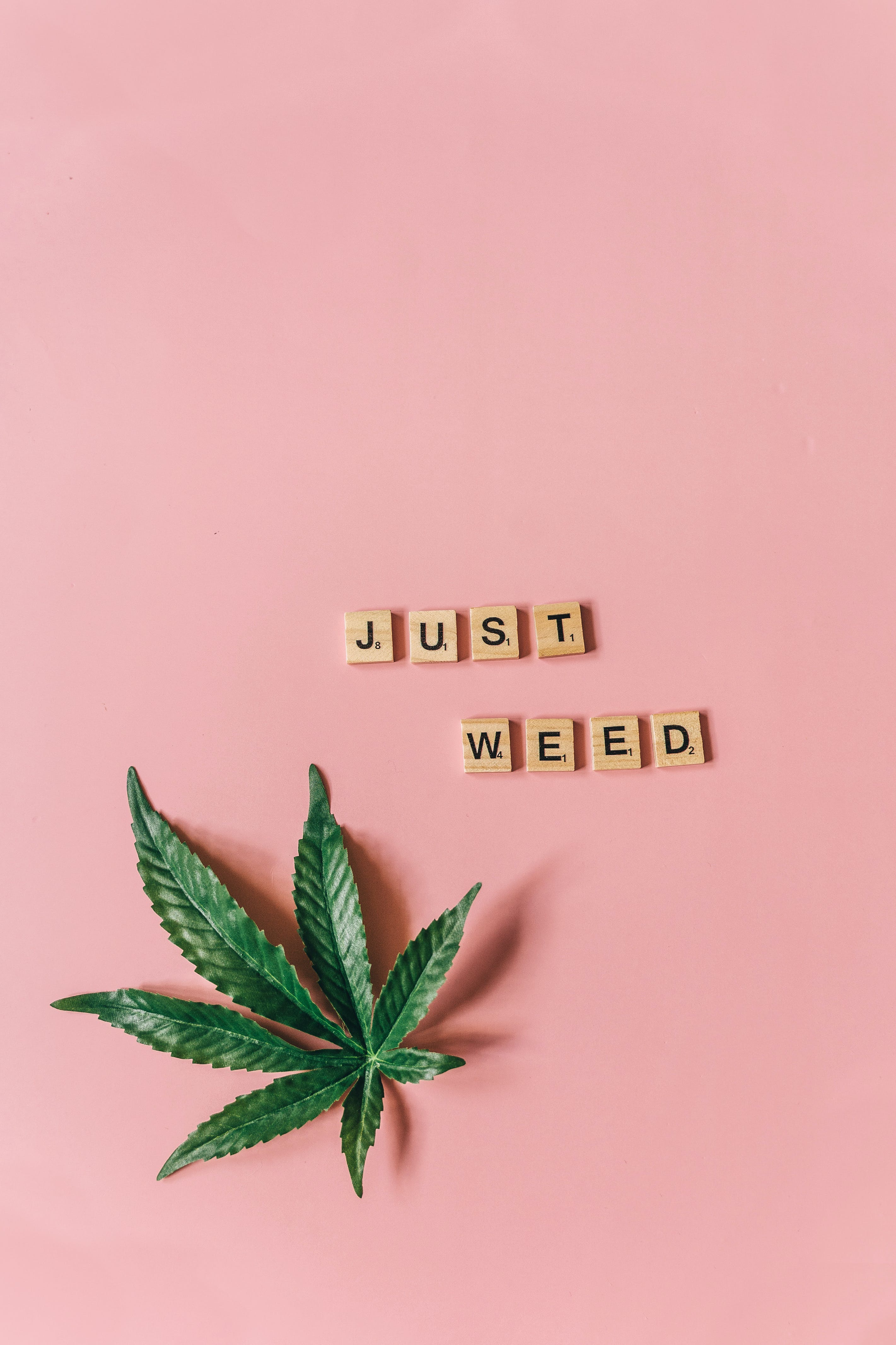 Marijuana Leaf and Scrabble Tiles