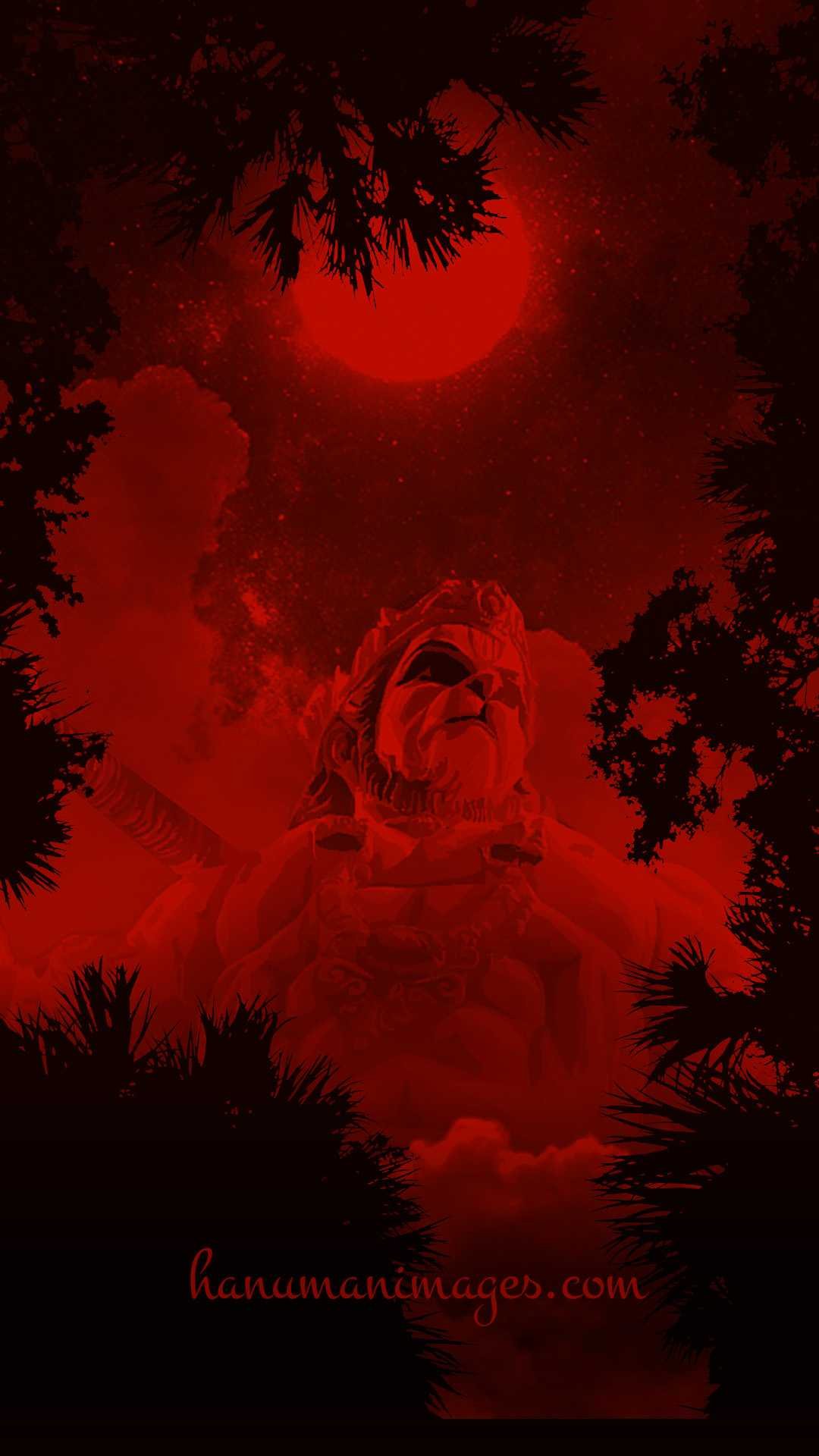 Hanuman red night Wallpaper Download