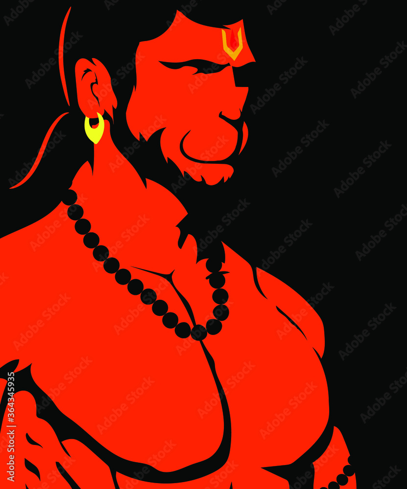 Lord Hanuman red vector graphic design