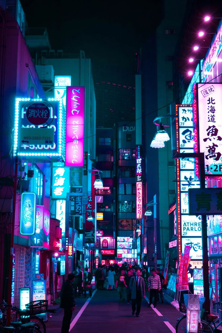 Awesome Cyberpunk Neon City Wallpaper