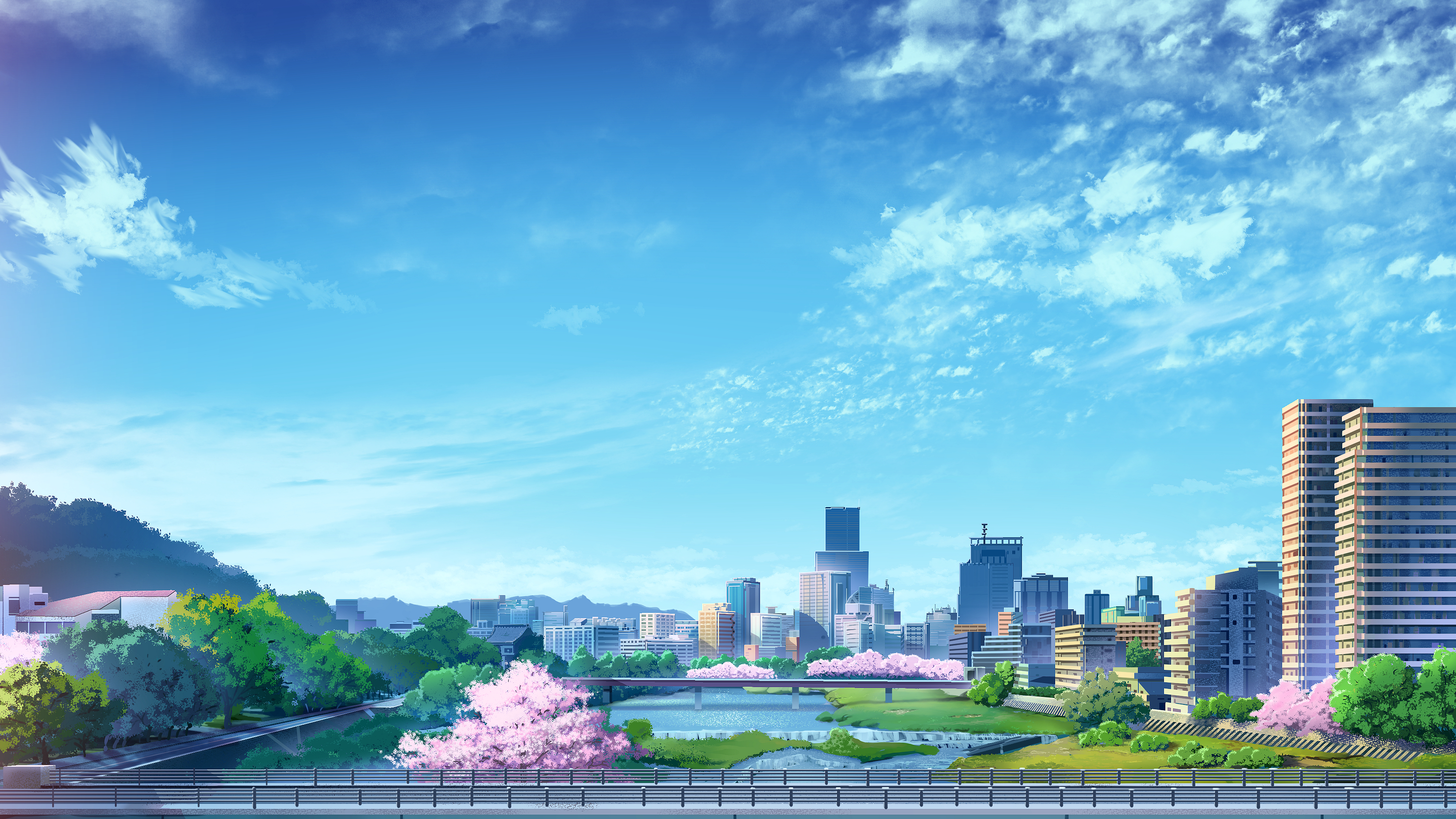 Anime City HD Wallpaper