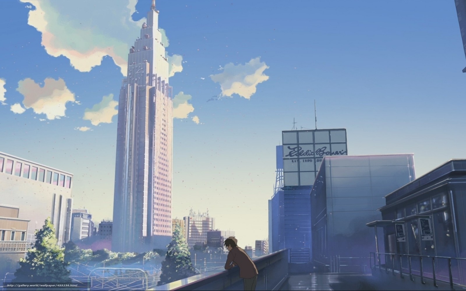 Download wallpaper anime, guy, city