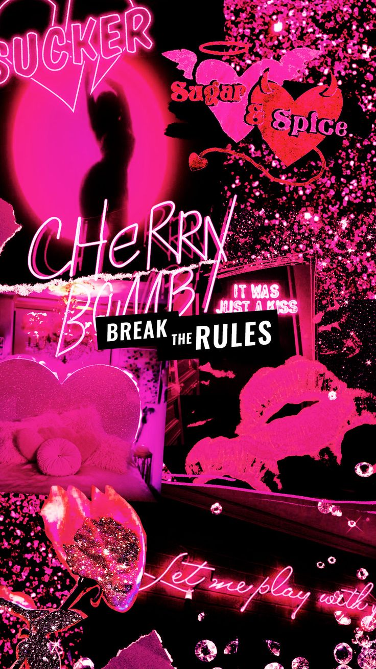 Dark Pink Aesthetic Wallpaper Collage