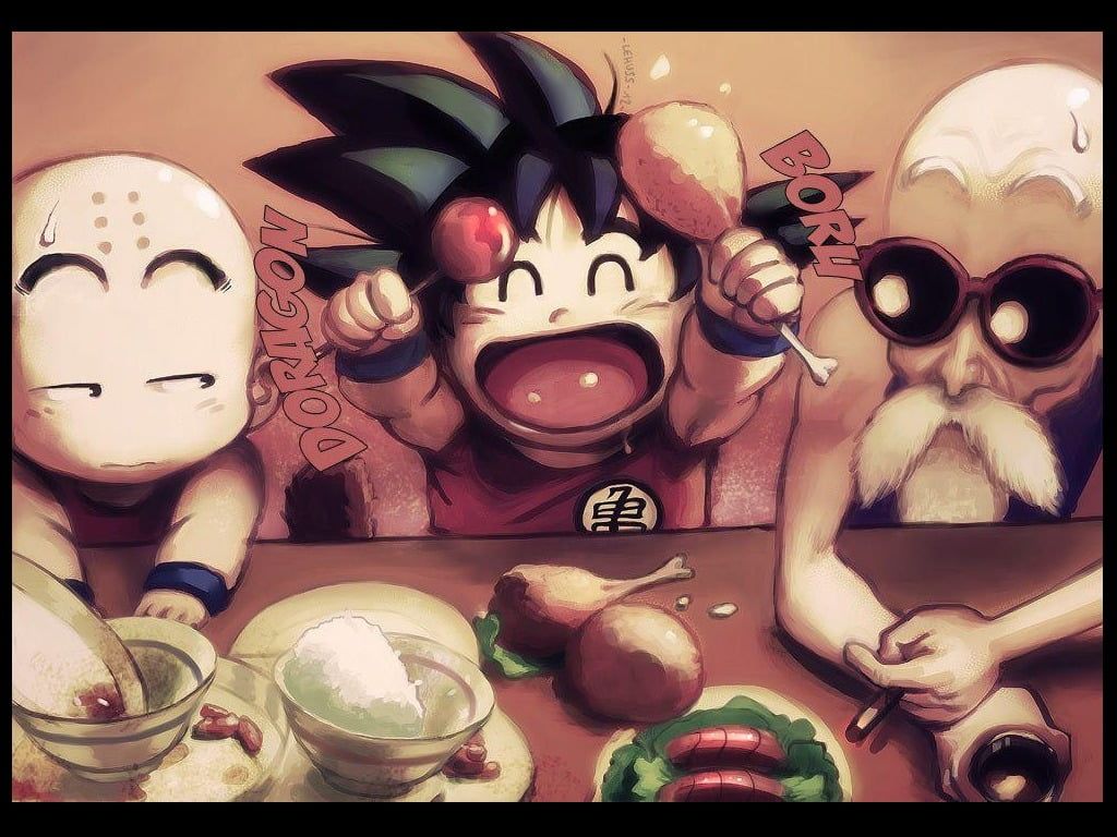 Goku, Krillin and Master Roshi