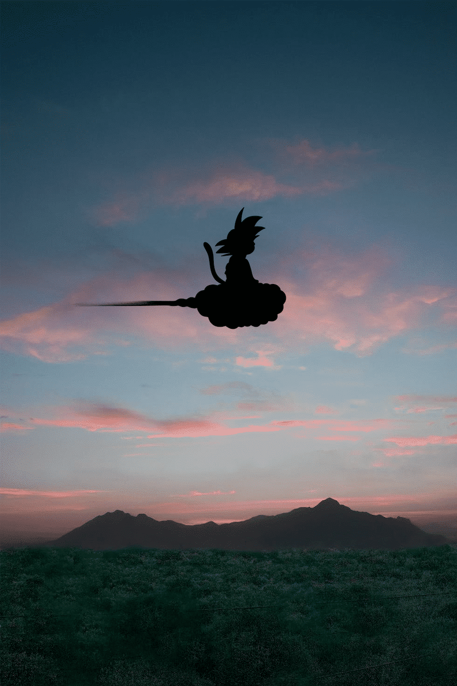 Goku 'Nimbus Cloud Mountains' Poster