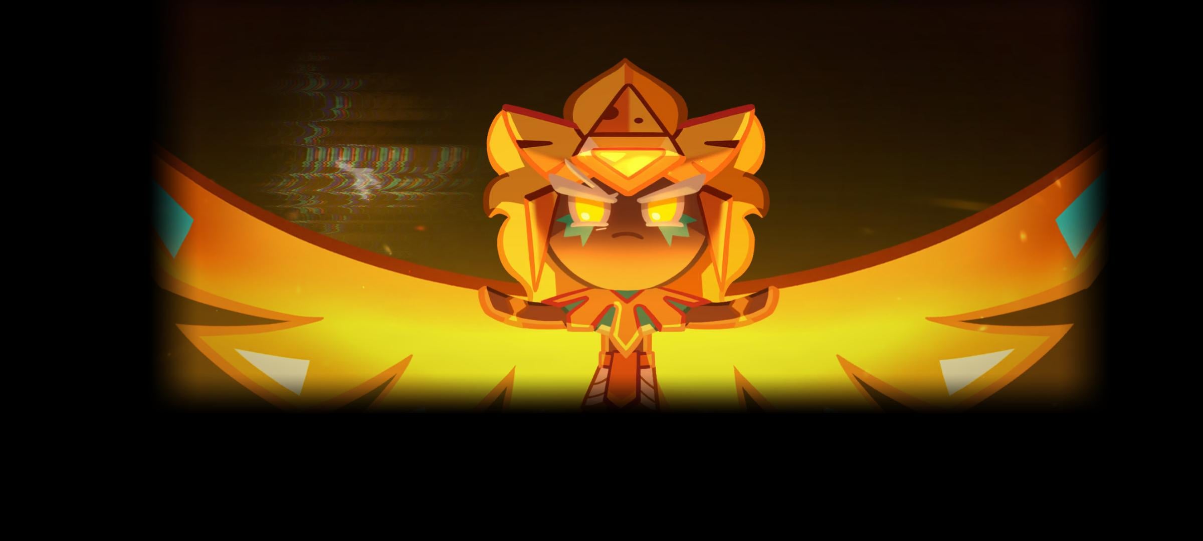 golden cheese cookie intensely staring