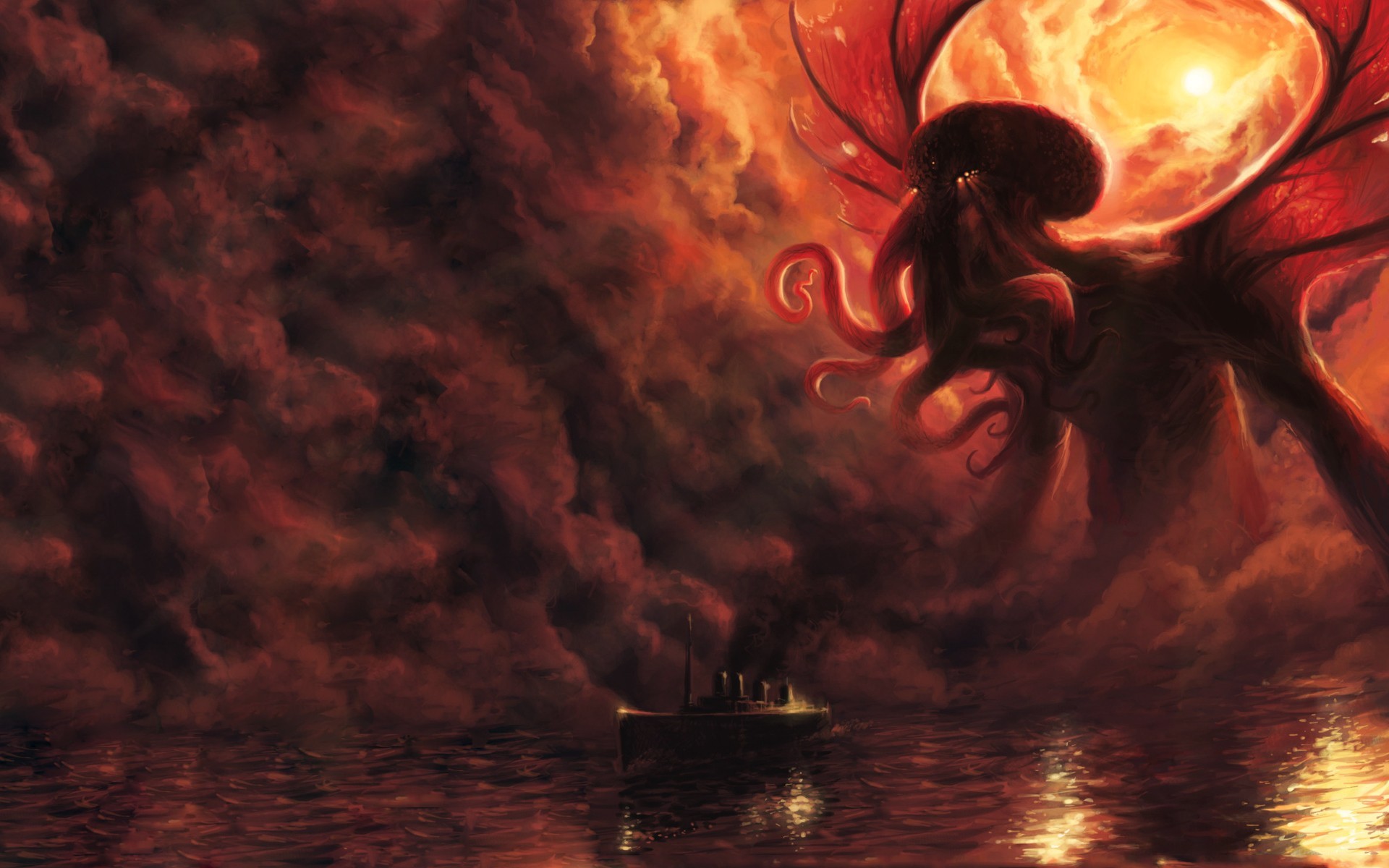 fantasy art, H. P. Lovecraft, Cthulhu