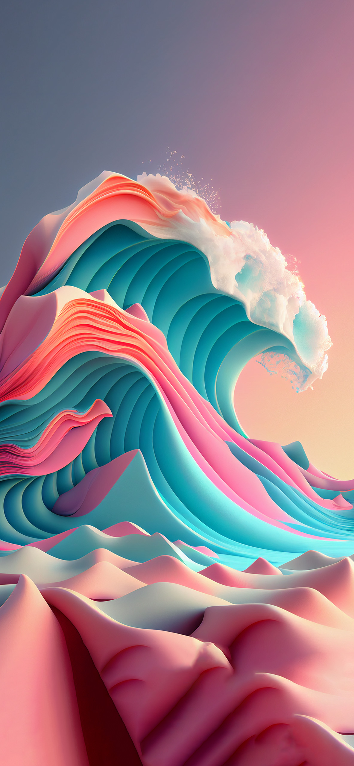 Pastel Wave Abstract Wallpaper