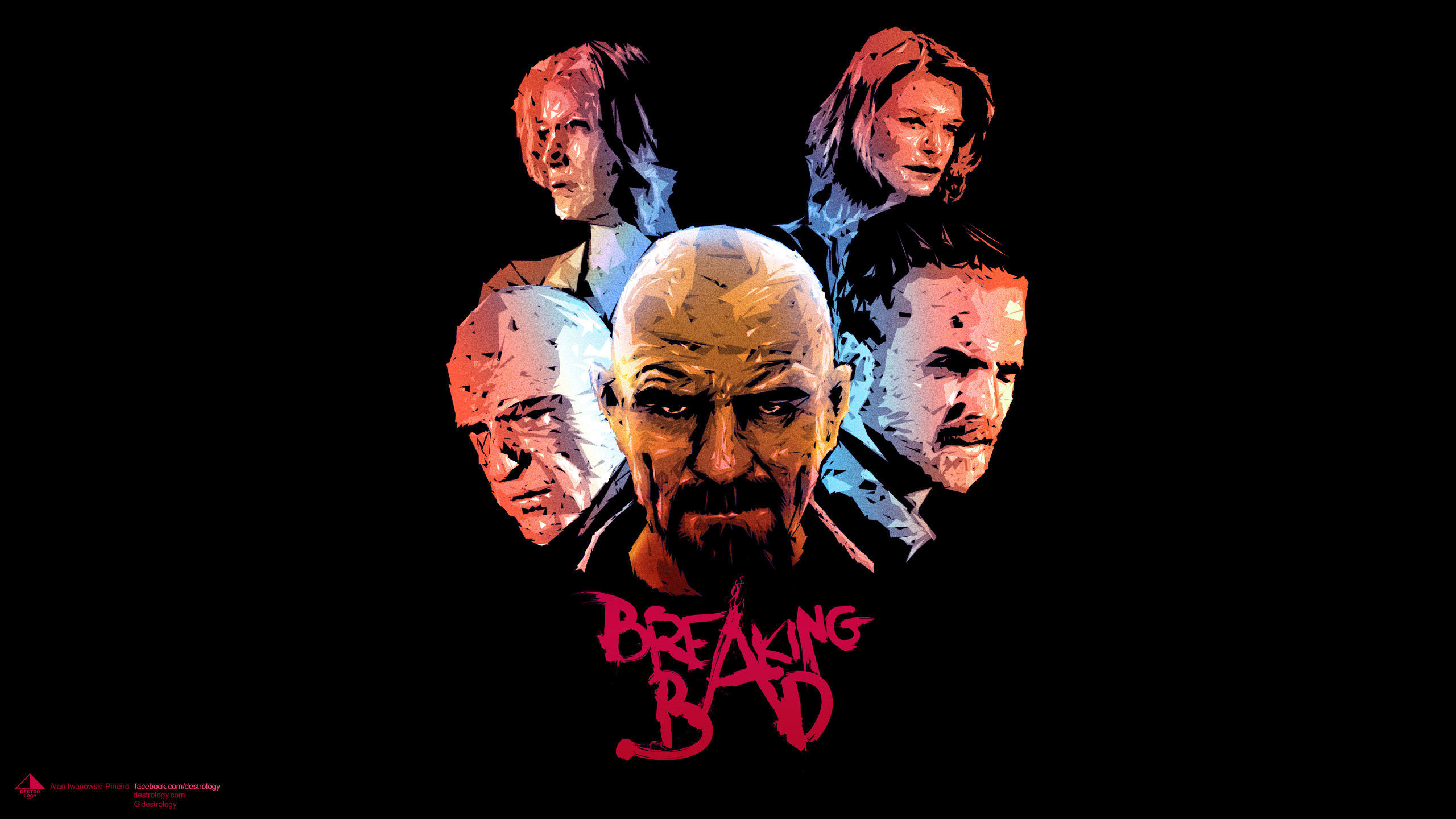 Breaking Bad HD Wallpaper: Iconic Walter, Jesse & Family Portrait in Action