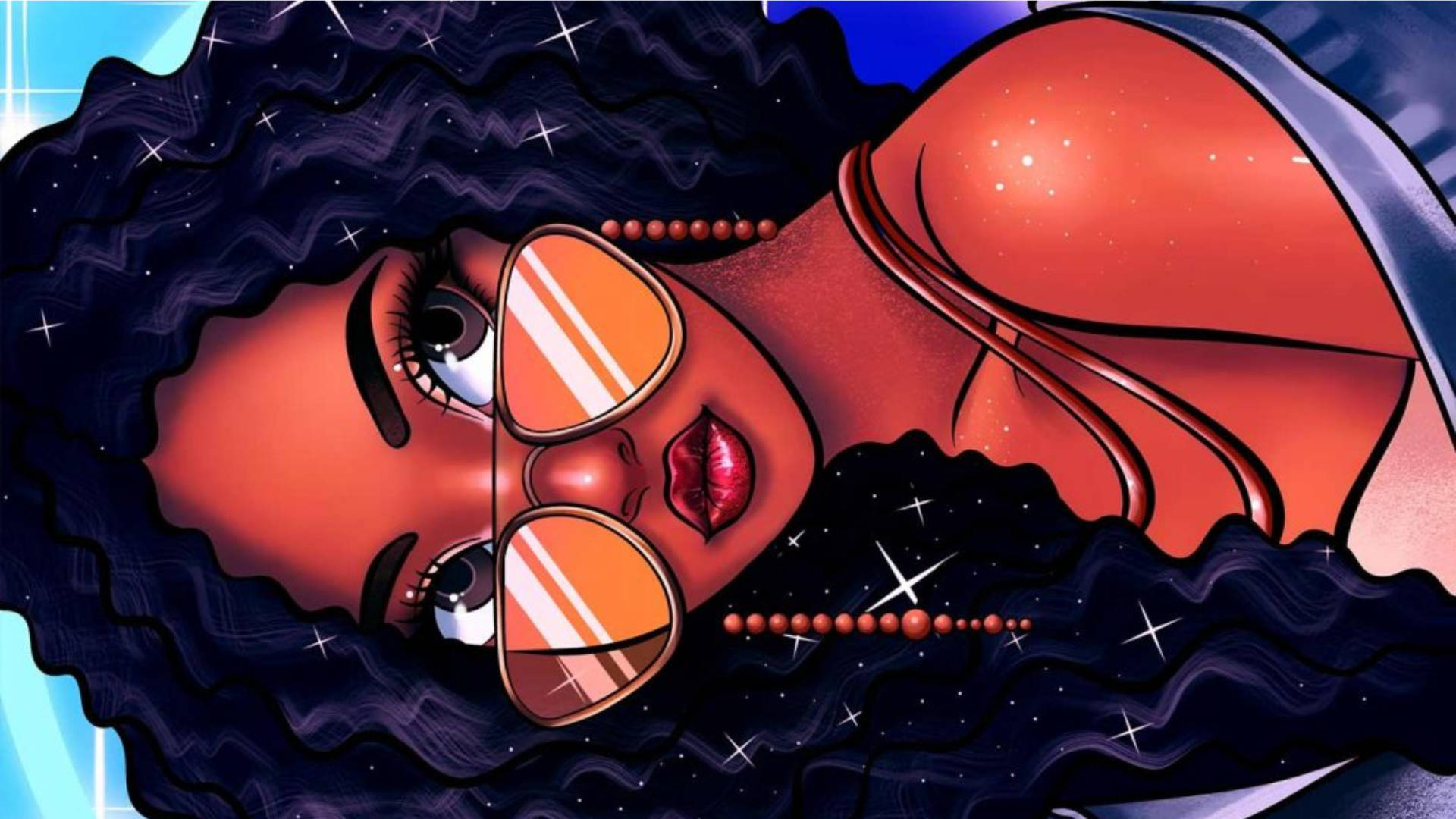 Black Cartoon Girl Wallpaper
