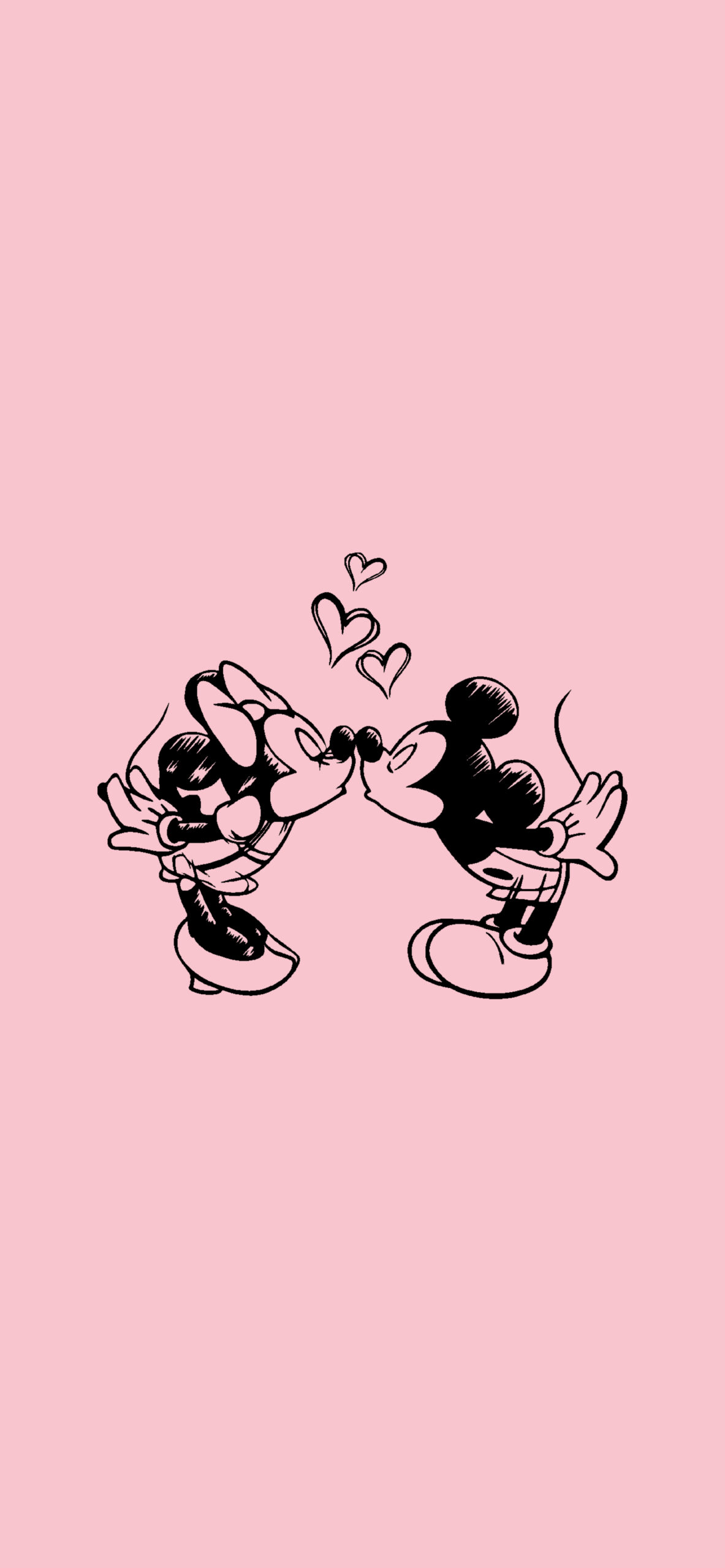 Mickey & Minnie Mouse Pink Wallpaper