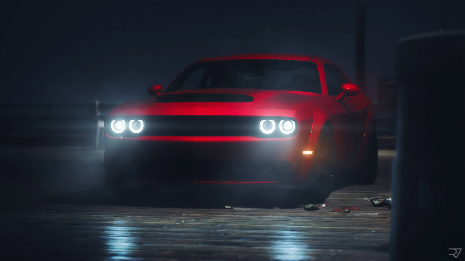 Download Red 2018 Dodge Challenger Demon 4K Wallpaper