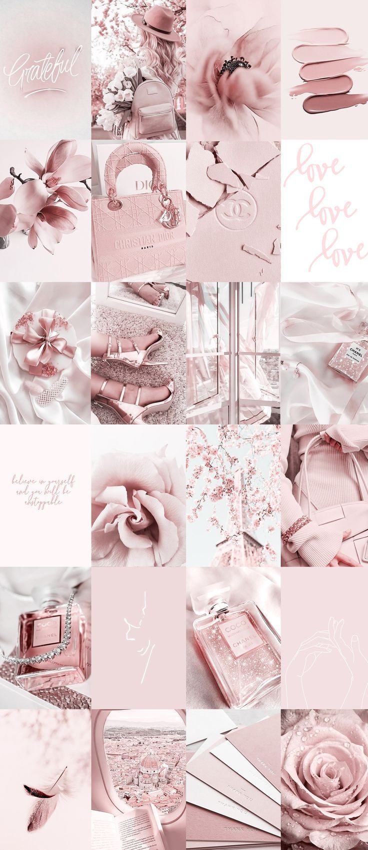 Soft Pink Photo Wall Collage Kit Home Decor