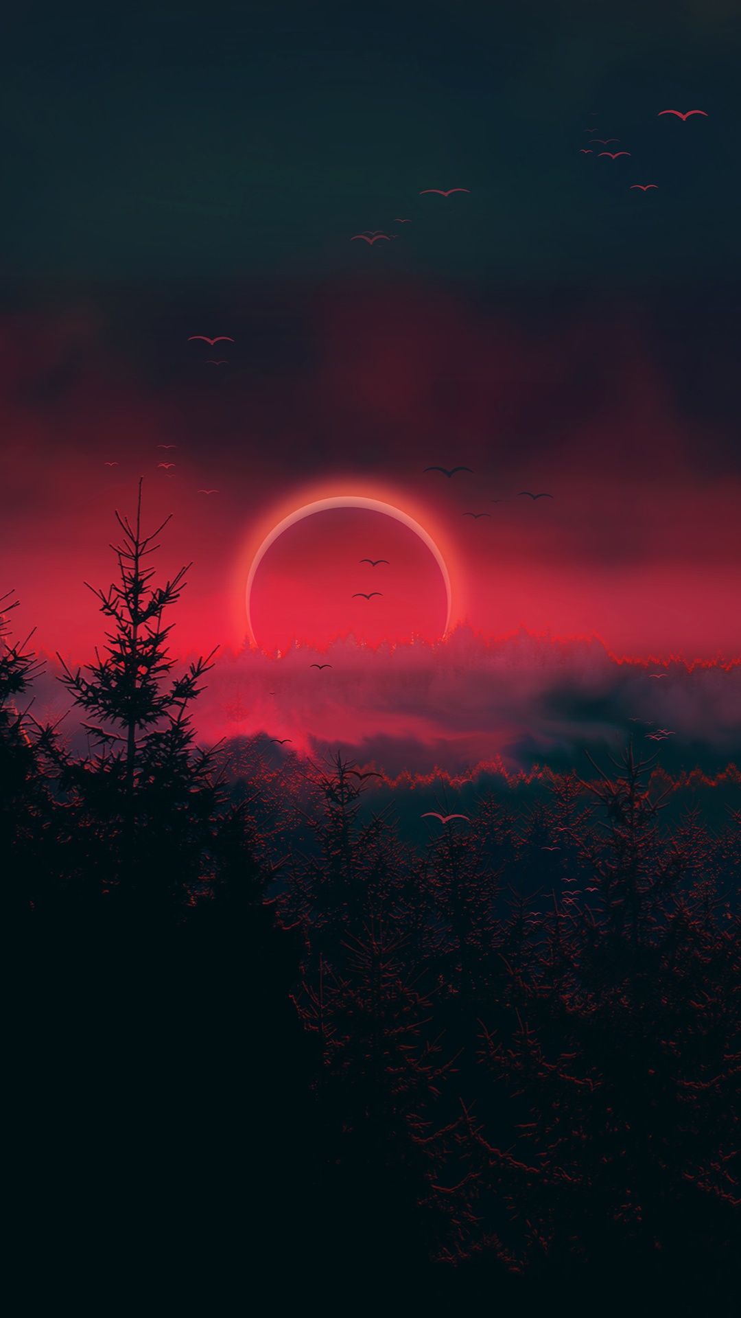 Red Moon Wallpaper Red
