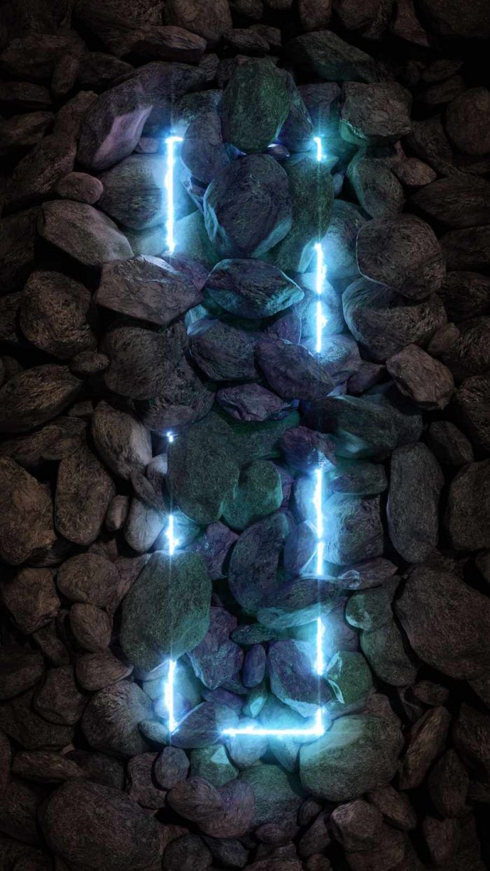 Stone Neon Light iPhone Wallpaper